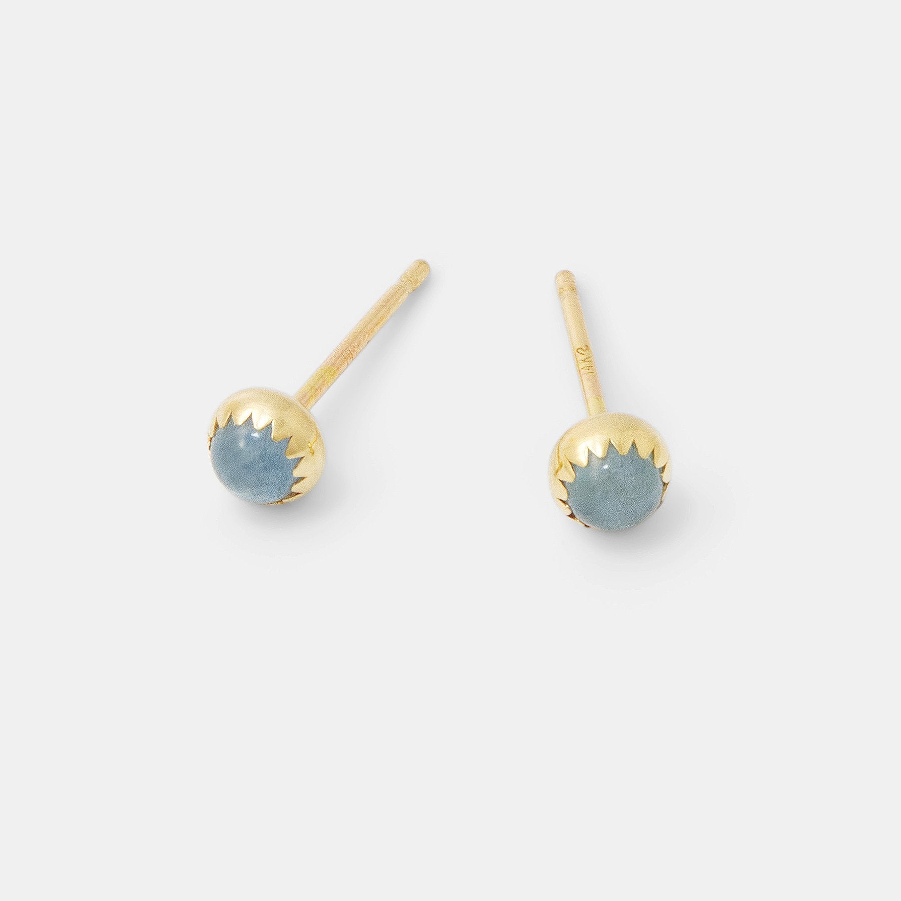 Aquamarine & gold stud earrings - Simone Walsh Jewellery Australia