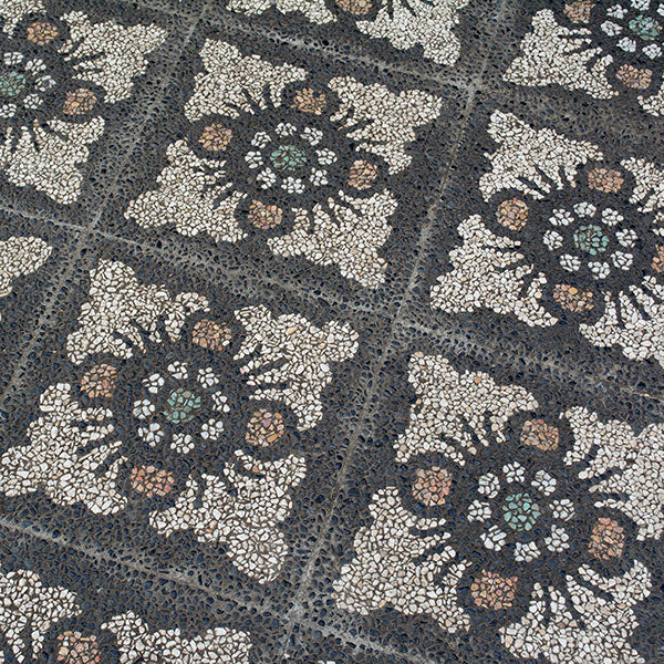 Pebble pattern on the pavement in Bali.