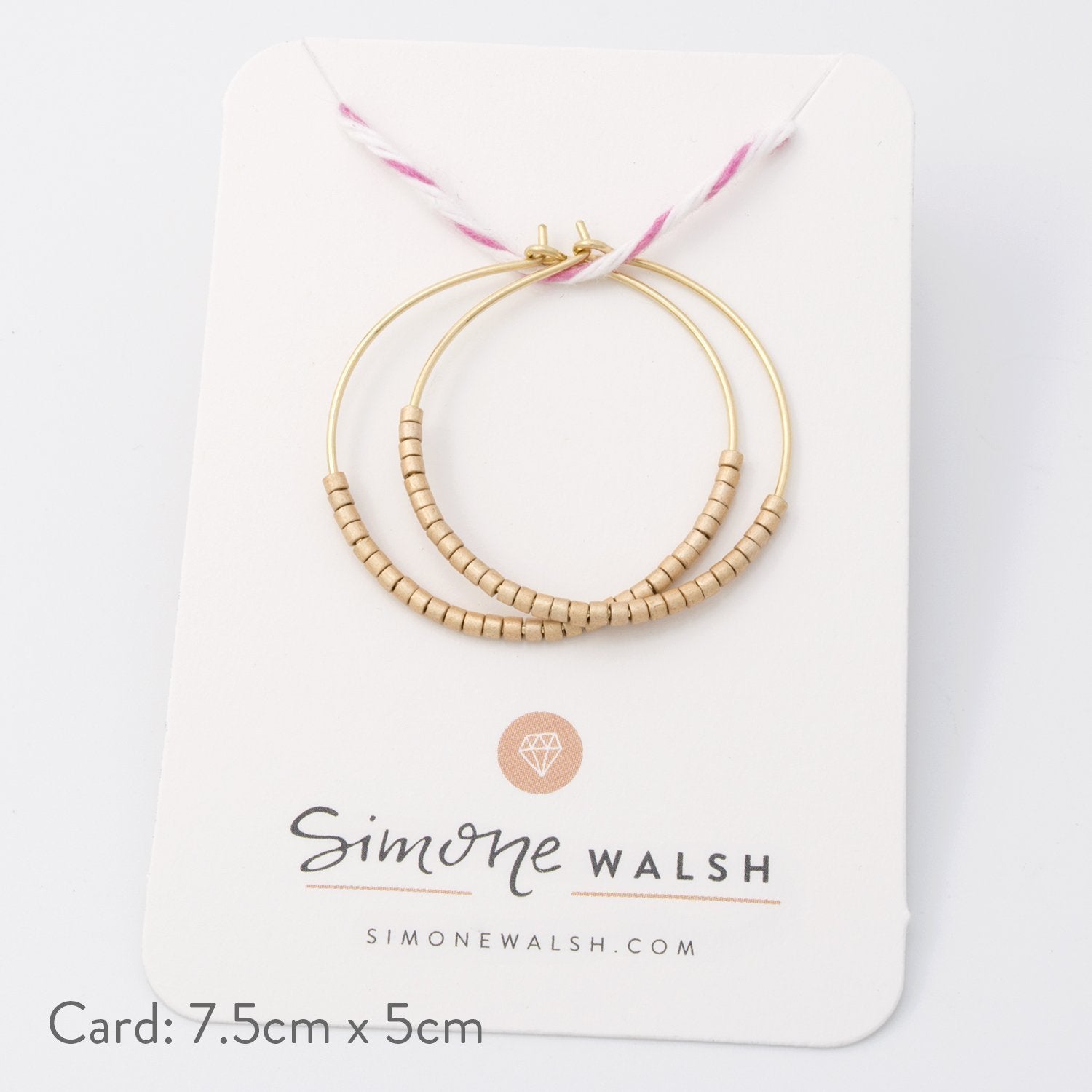 Beaded hoop earrings: gold - Simone Walsh Jewellery Australia