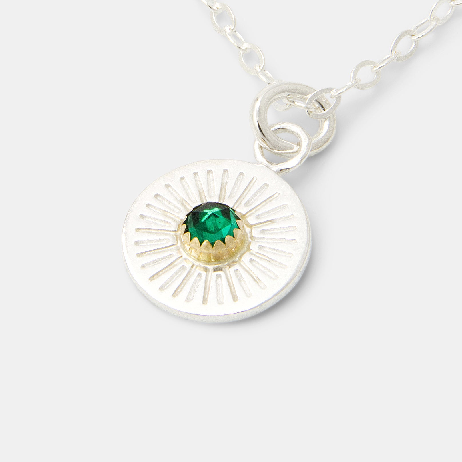 Birthstone silver pendant: emerald - Simone Walsh Jewellery Australia
