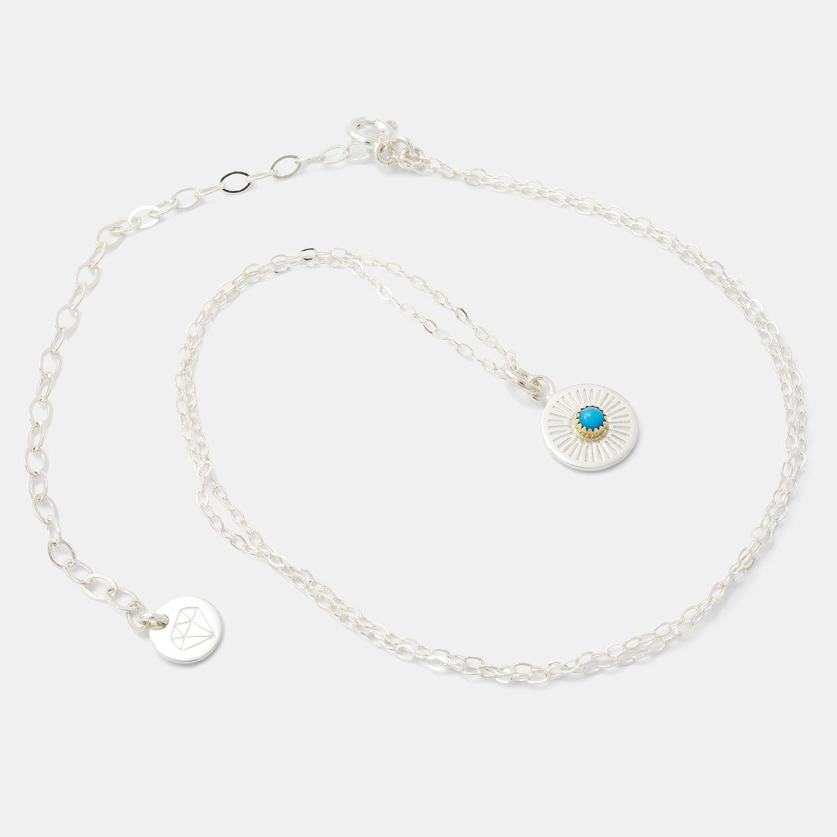 Birthstone silver pendant: turquoise - Simone Walsh Jewellery Australia