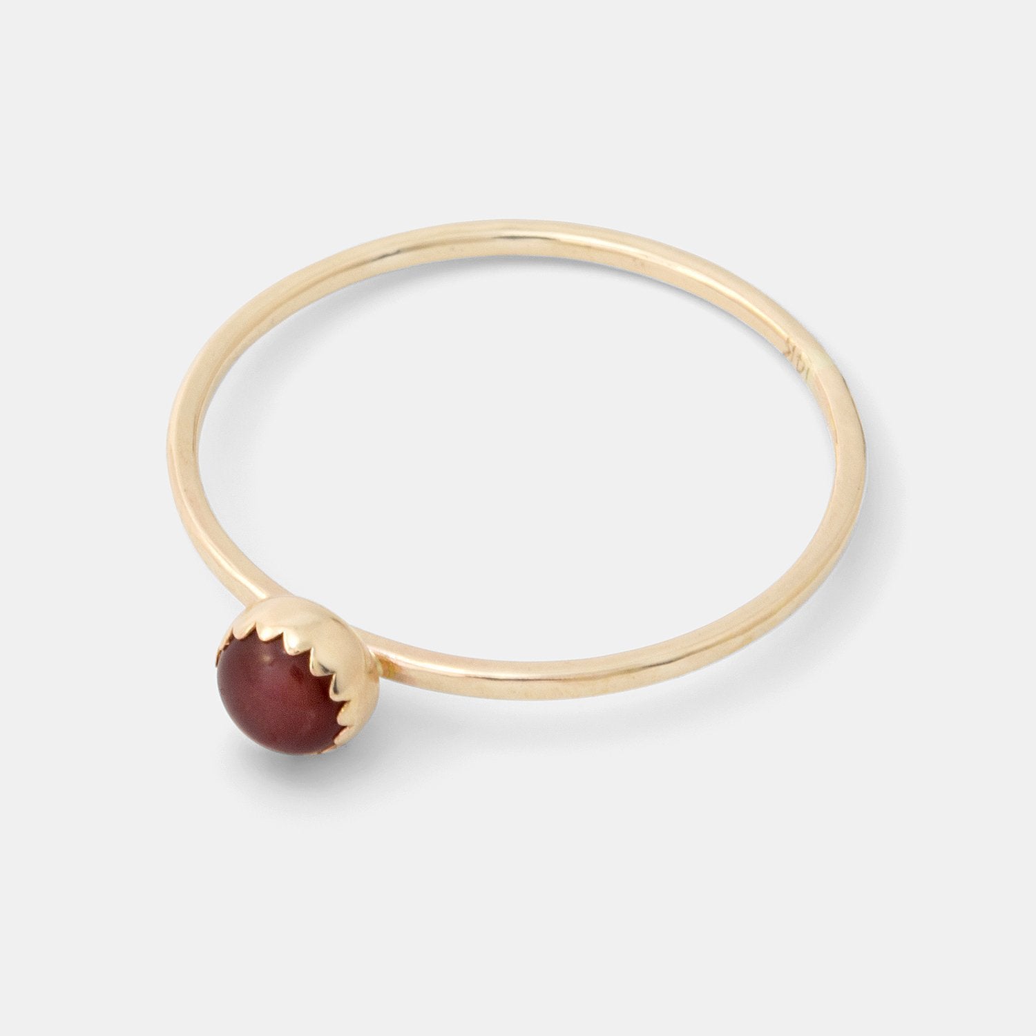 Carnelian & solid gold stacking ring - Simone Walsh Jewellery Australia