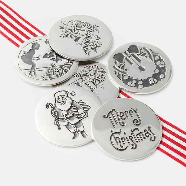 Deluxe Christmas pudding coins in sterling silver with pudding recipe in our Australian online store.