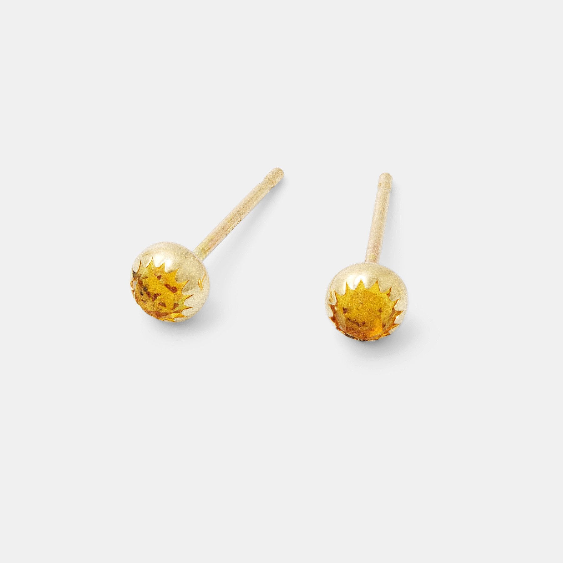 Citrine & gold stud earrings - Simone Walsh Jewellery Australia