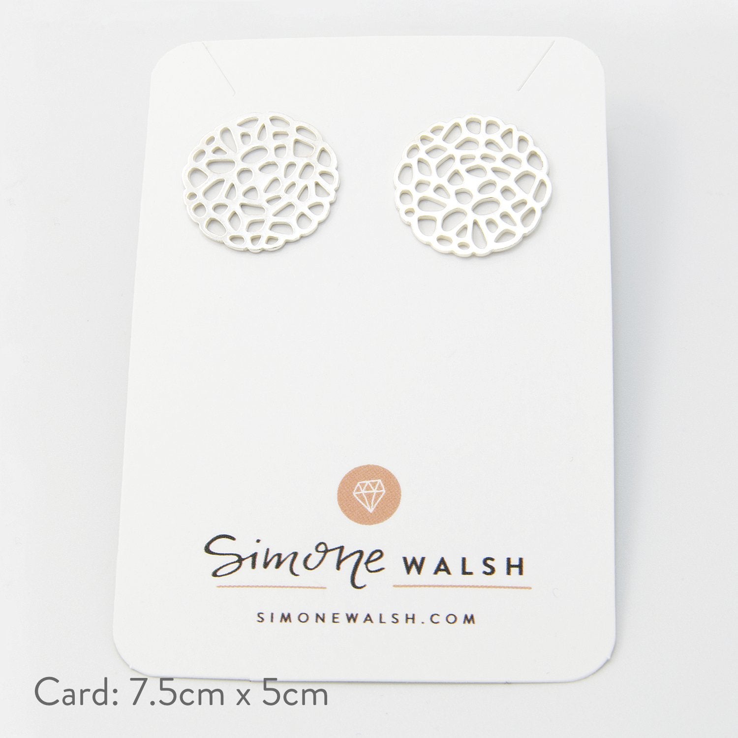 Coral silver button earrings - Simone Walsh Jewellery Australia