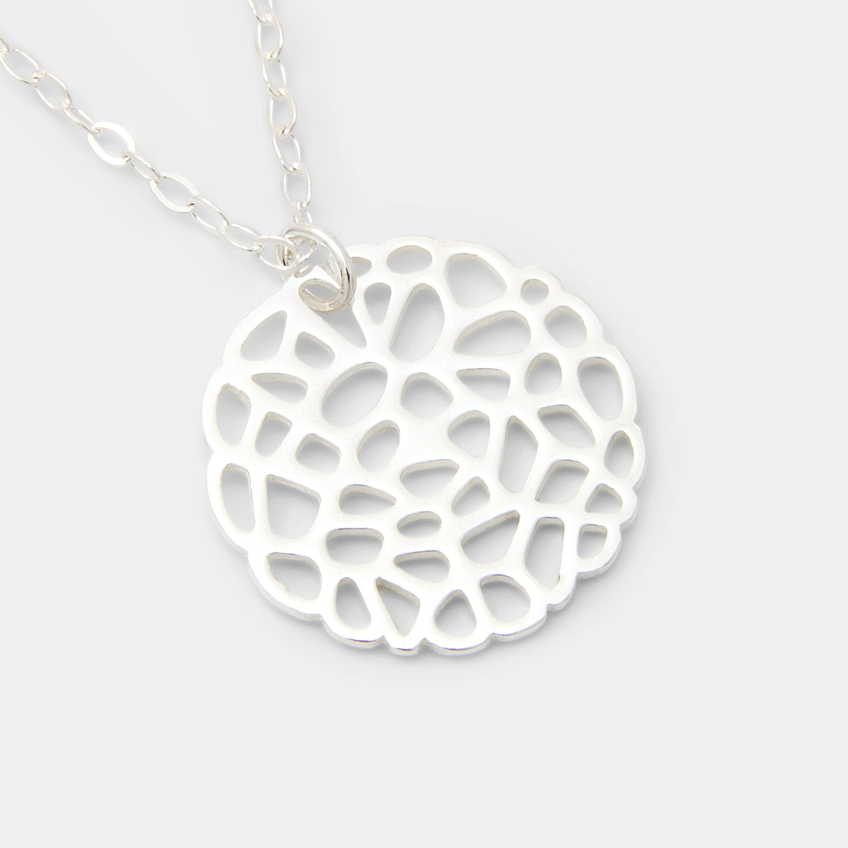 Coral silver pendant necklace (small) - Simone Walsh Jewellery Australia