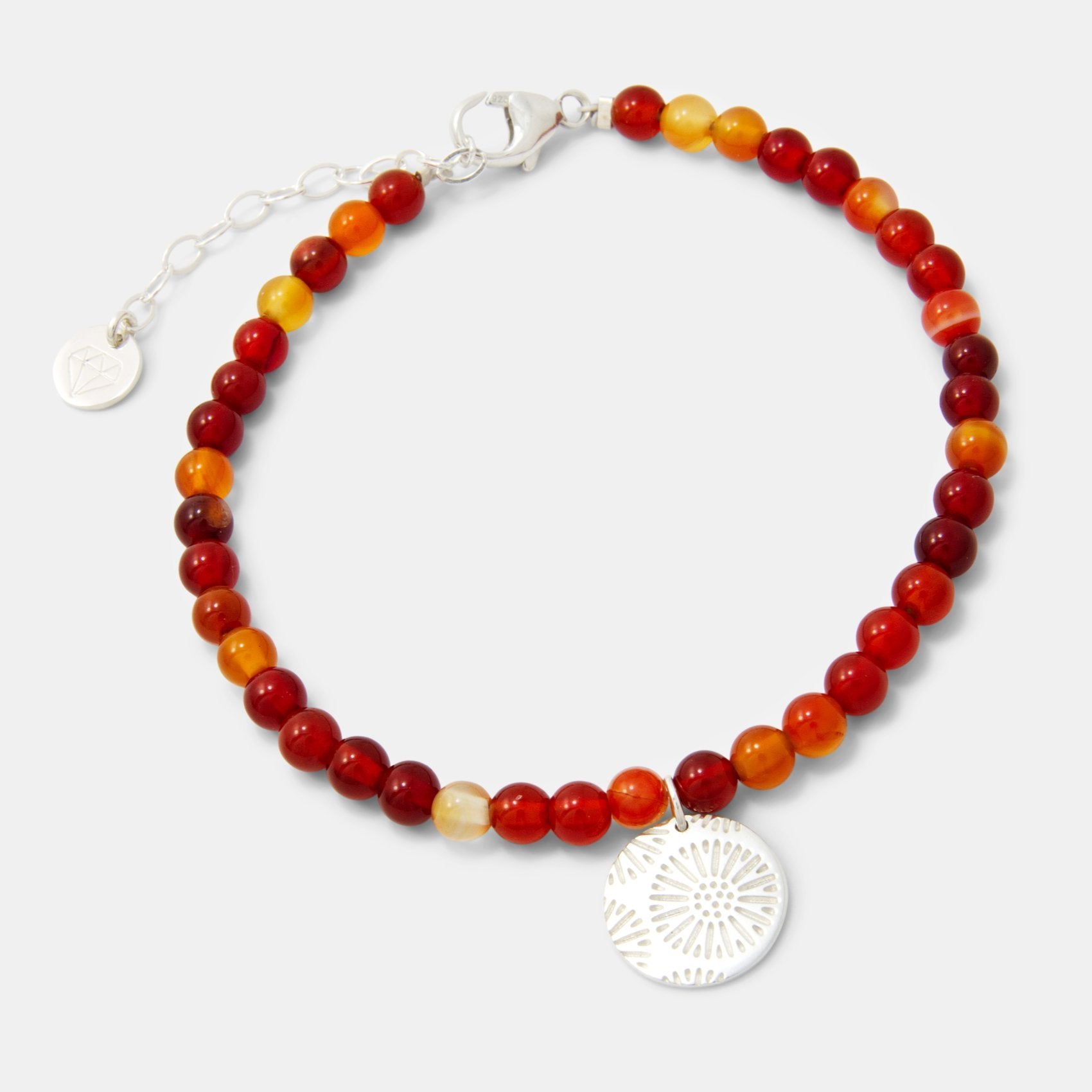 Coral texture on red agate beaded bracelet - Simone Walsh Jewellery Australia