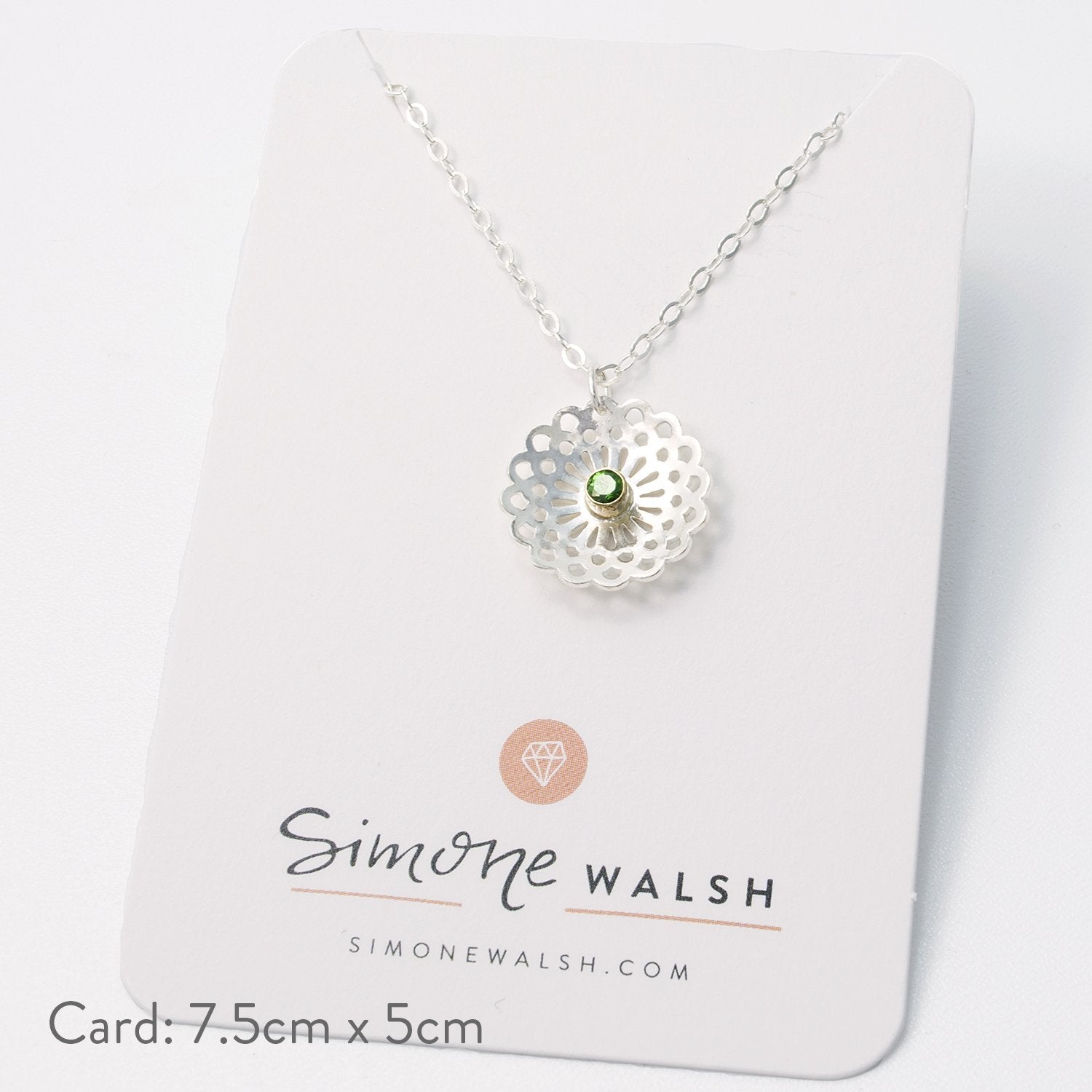 Dahlia & tsavorite pendant - Simone Walsh Jewellery Australia