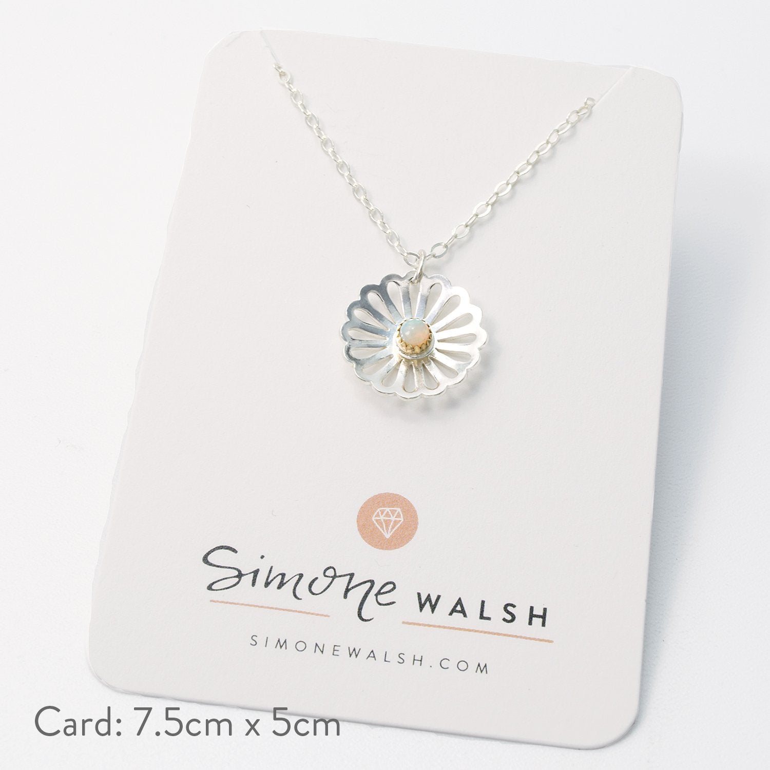 Daisy & opal pendant - Simone Walsh Jewellery Australia