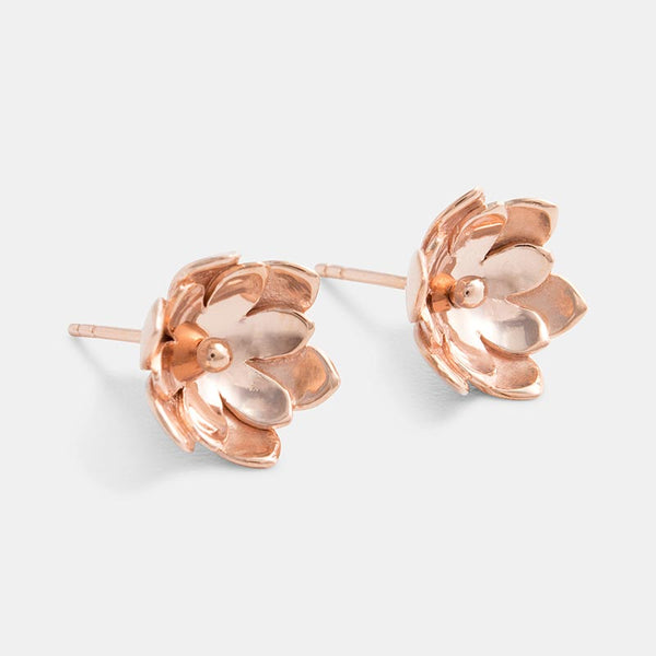 Double tulip earrings: rose gold vermeil