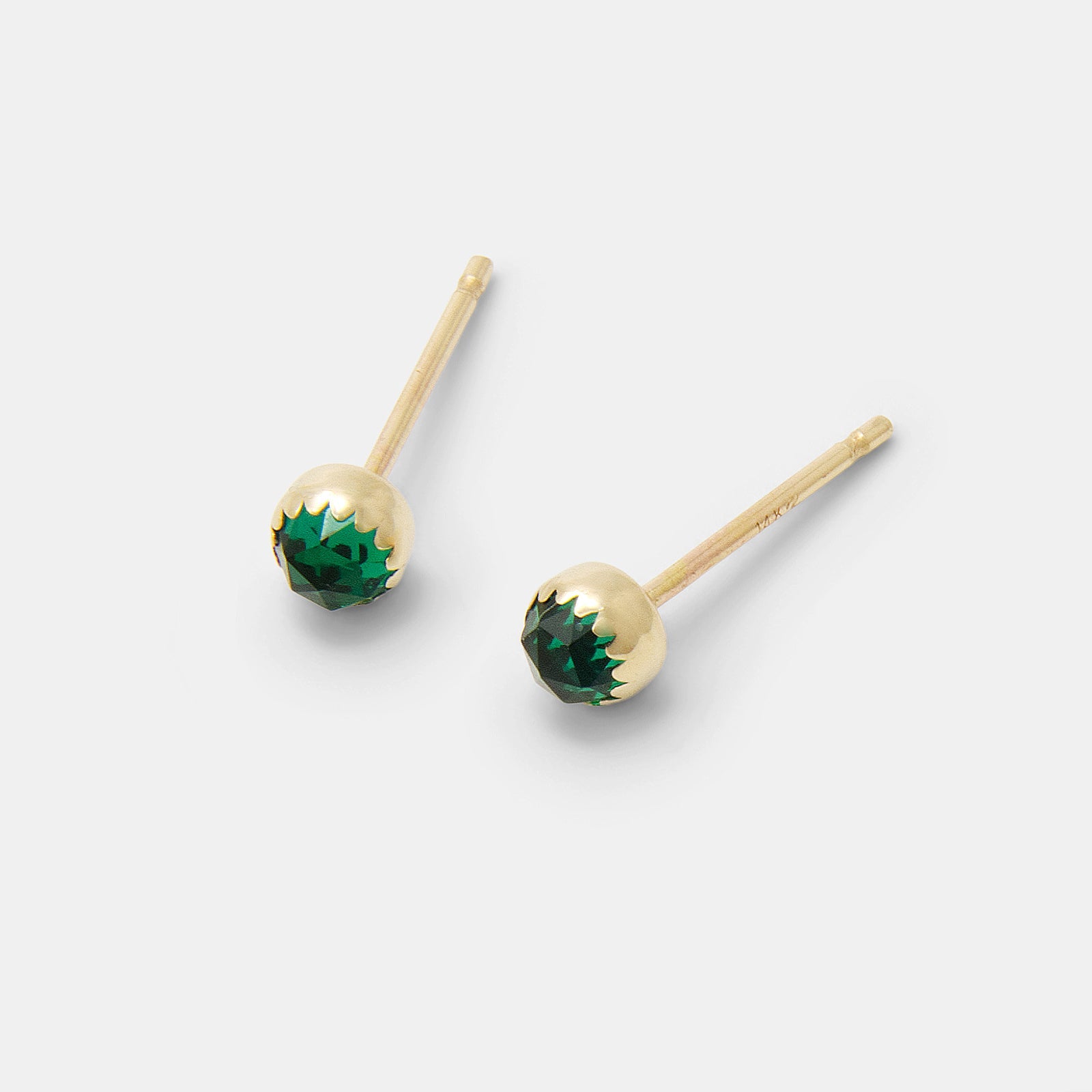 Emerald & solid gold stud earrings - Simone Walsh Jewellery Australia