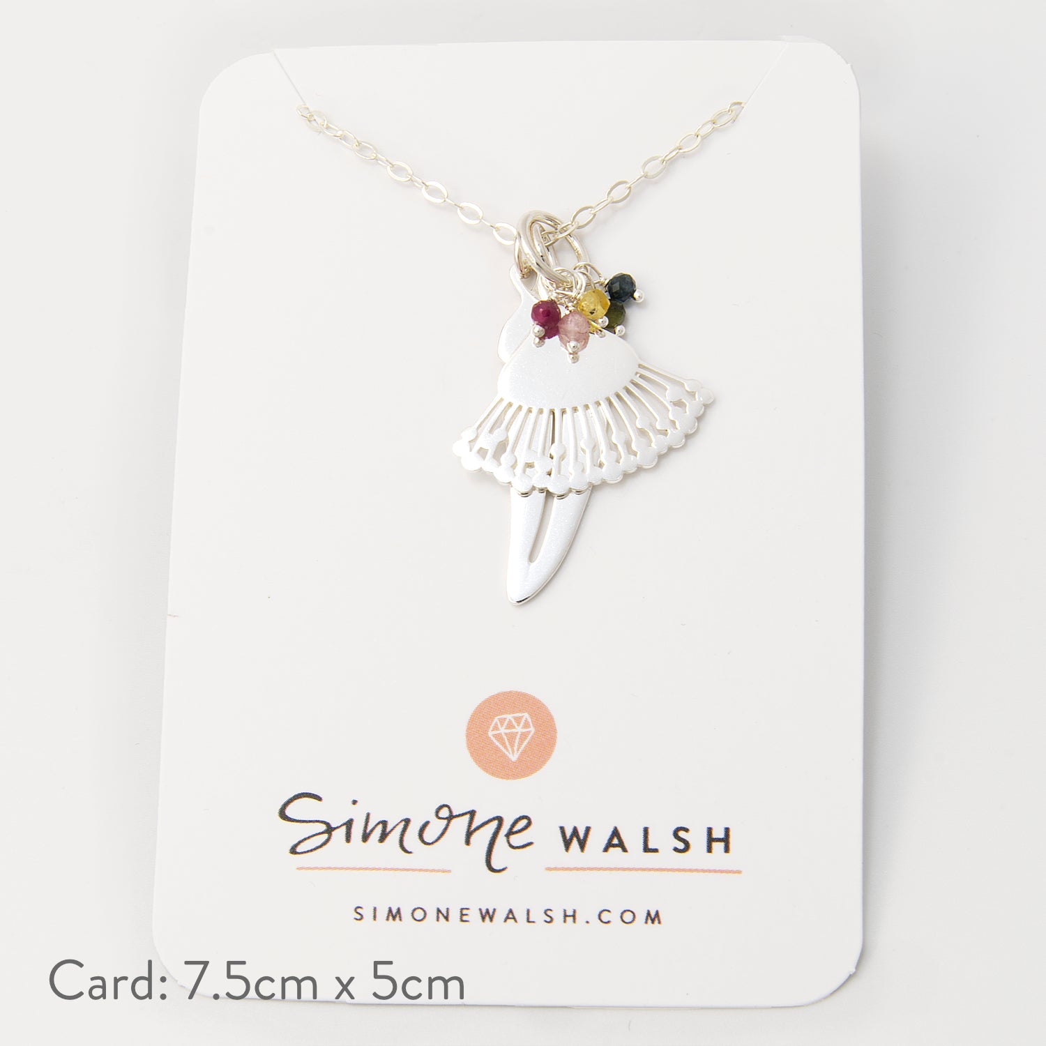 Eucalyptus Flower, Leaf & Tourmaline Necklace - Simone Walsh Jewellery Australia