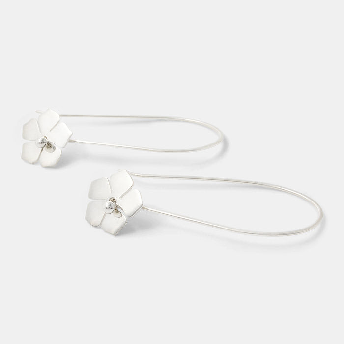 Forget-me-not dangle earrings in sterling silver