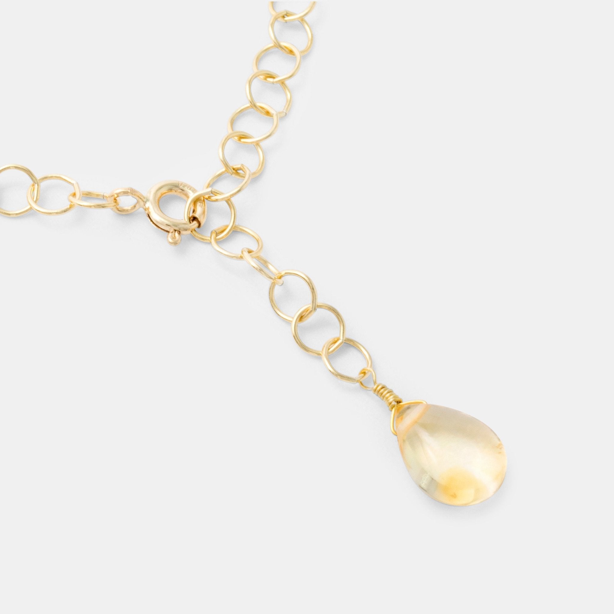 Gold chain necklace with citrine - Simone Walsh Jewellery Australia