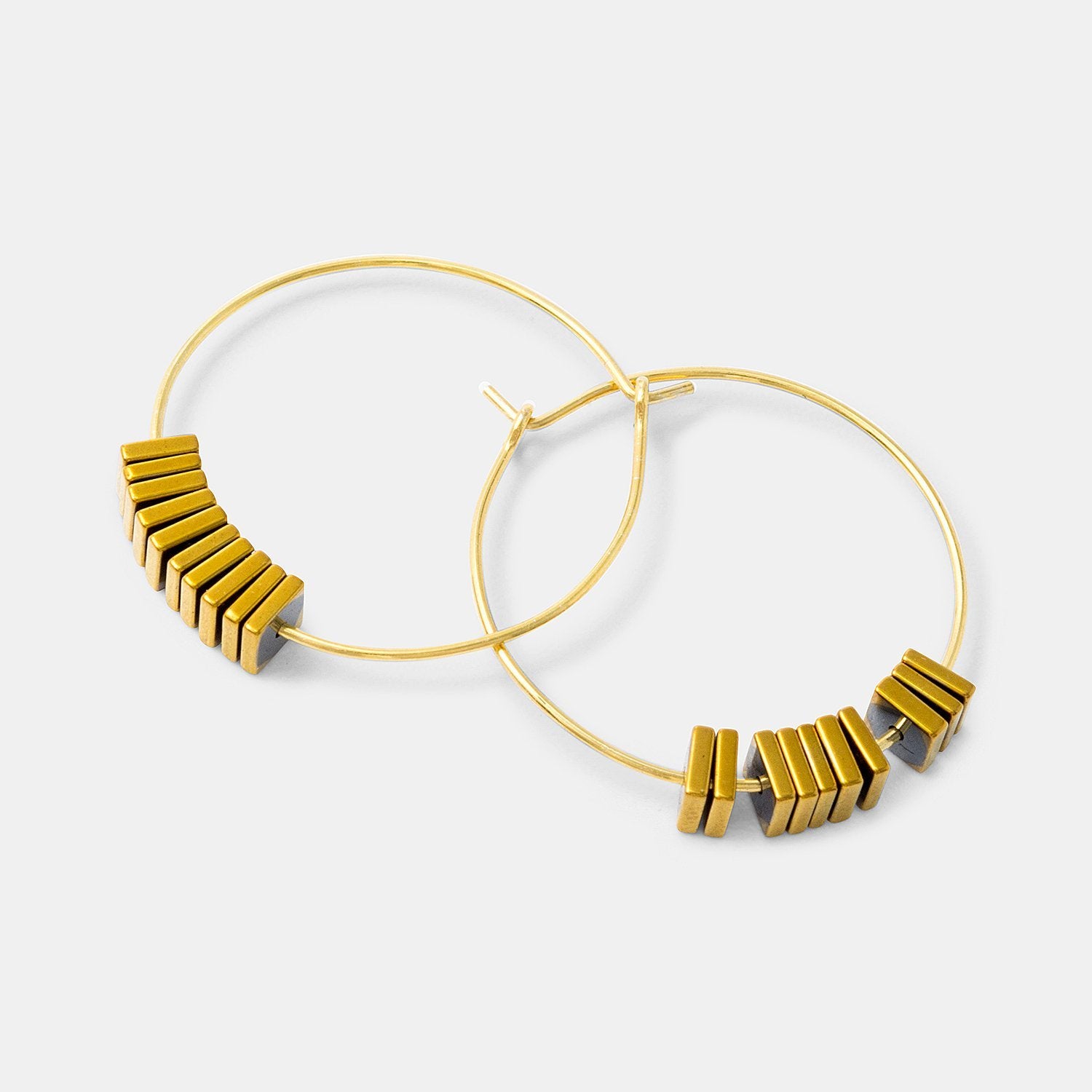 Golden hematine hoop earrings - Simone Walsh Jewellery Australia