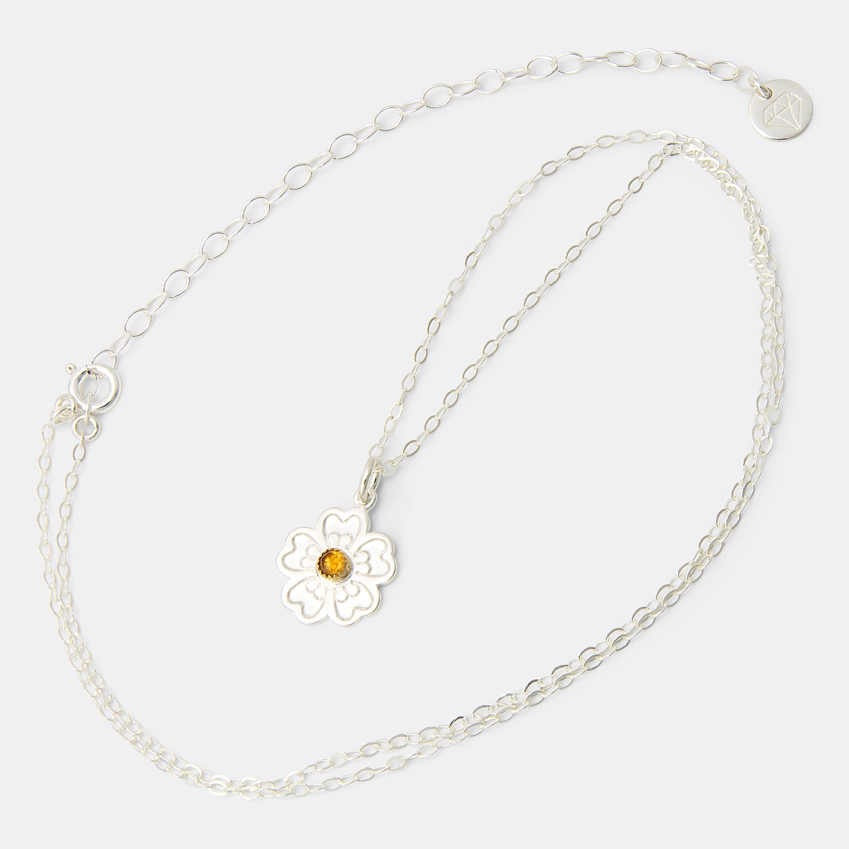 Guinea Flower & Citrine Pendant Necklace - Simone Walsh Jewellery Australia