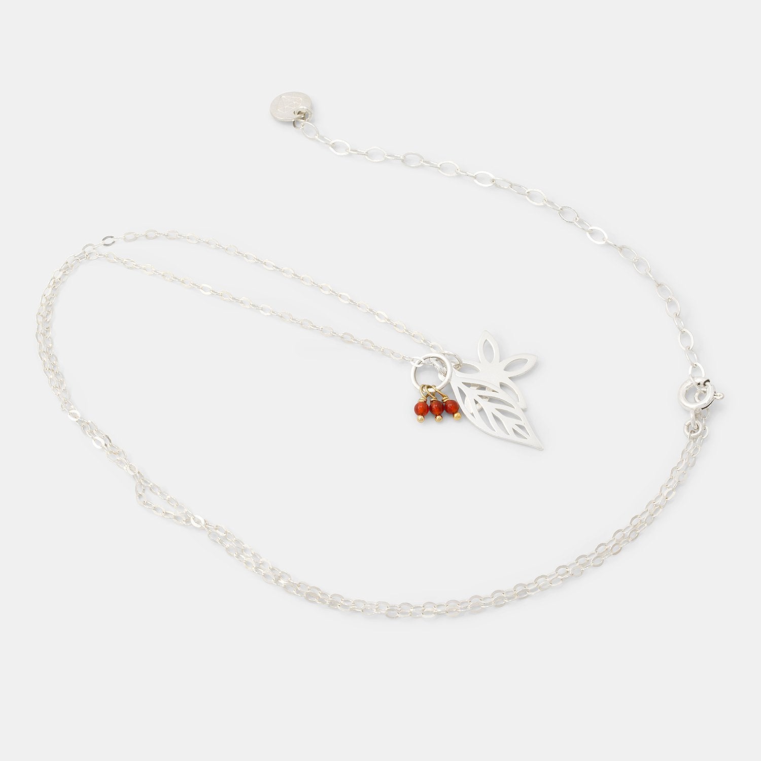 Jasmine, leaf & carnelian necklace - Simone Walsh Jewellery Australia