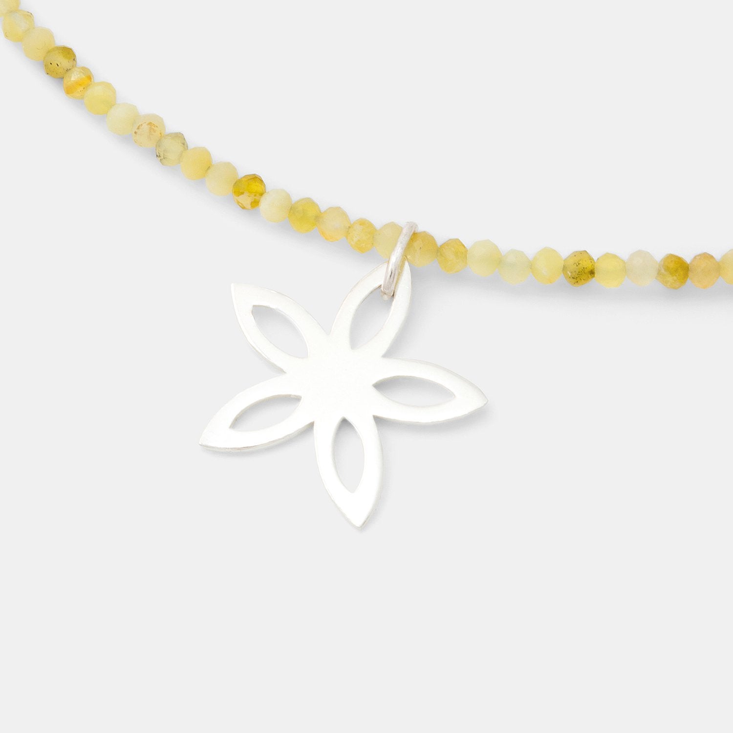 Jasmine on yellow opal necklace - Simone Walsh Jewellery Australia