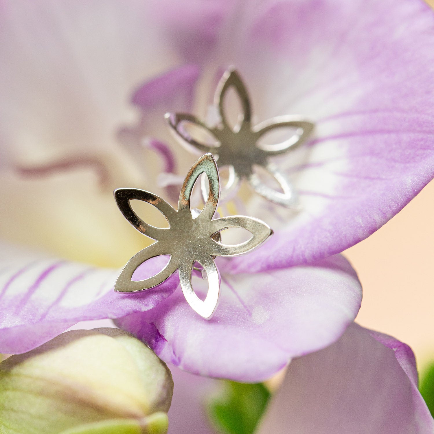 Jasmine Silver Stud Earrings