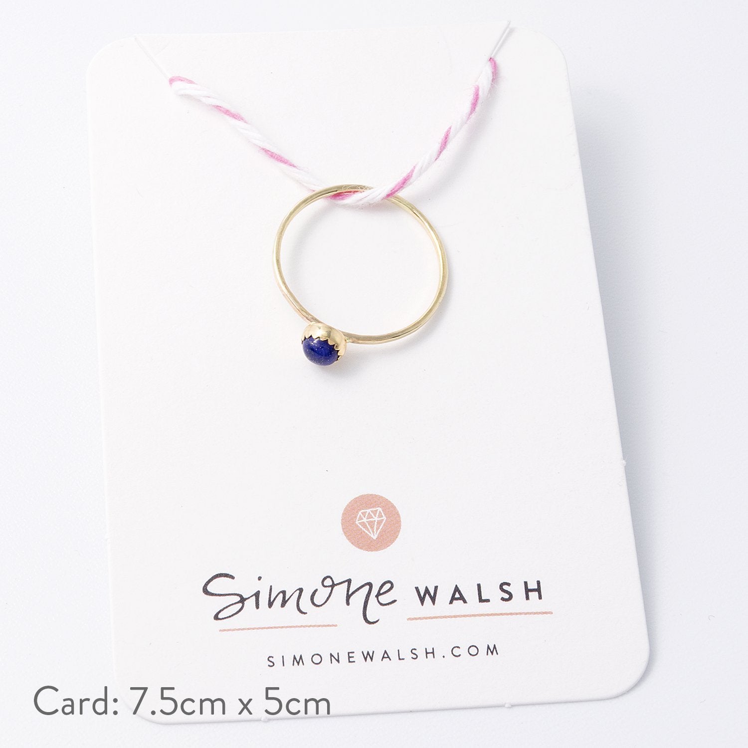 Lapis lazuli solid gold stacking ring - Simone Walsh Jewellery Australia