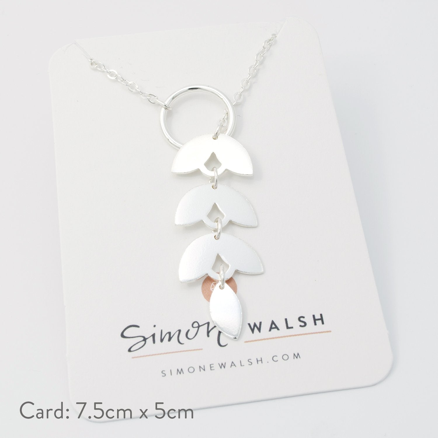 Leaves lariat necklace - Simone Walsh Jewellery Australia