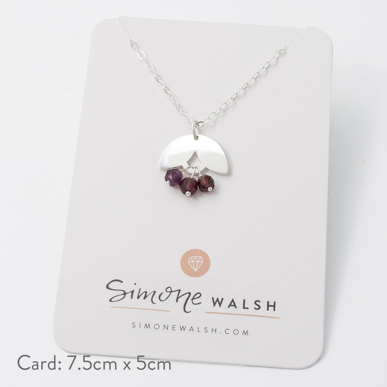 Leaves & rose garnets necklace - Simone Walsh Jewellery Australia