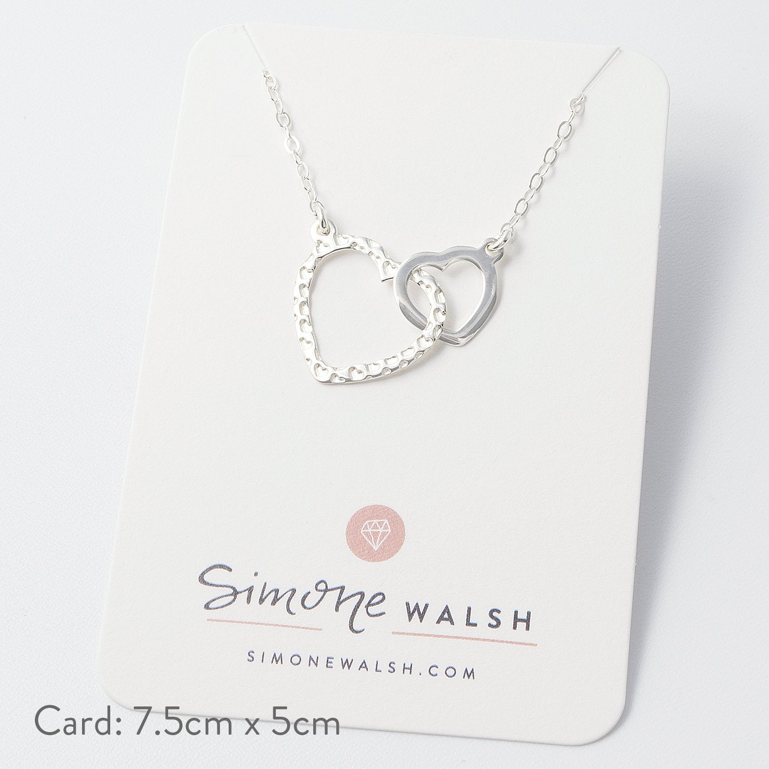 Linked hearts necklace - Simone Walsh Jewellery Australia