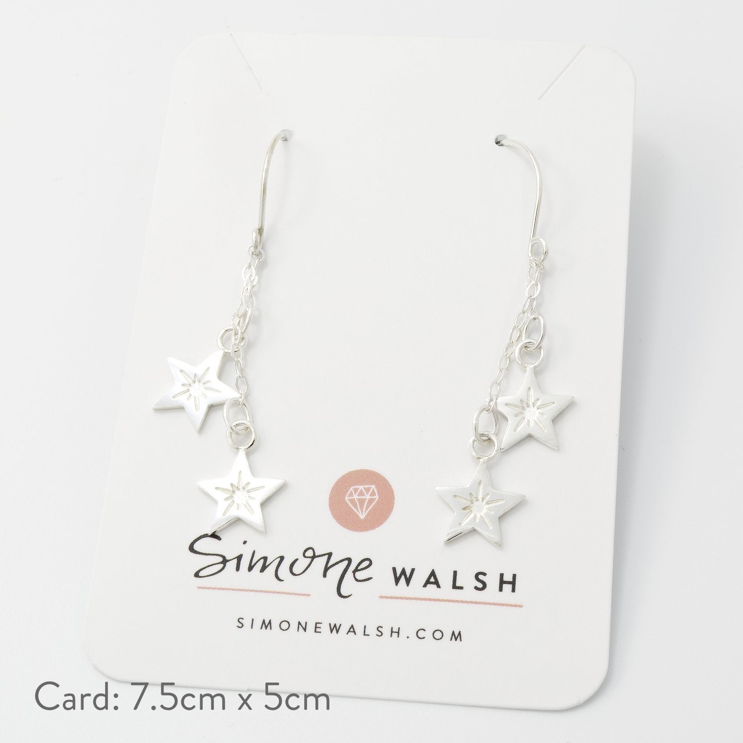 Little stars silver chain dangle earrings - Simone Walsh Jewellery Australia