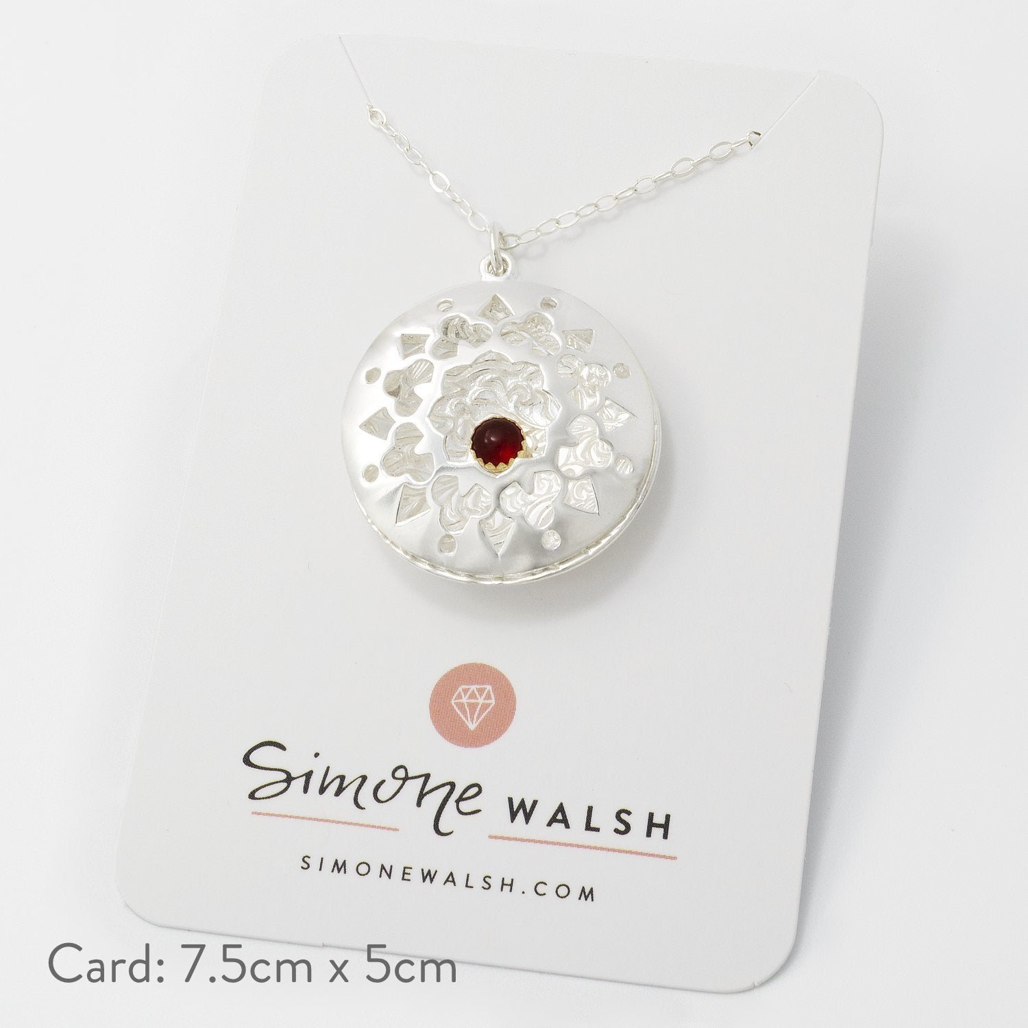 Mandala pendant with carnelian - Simone Walsh Jewellery Australia