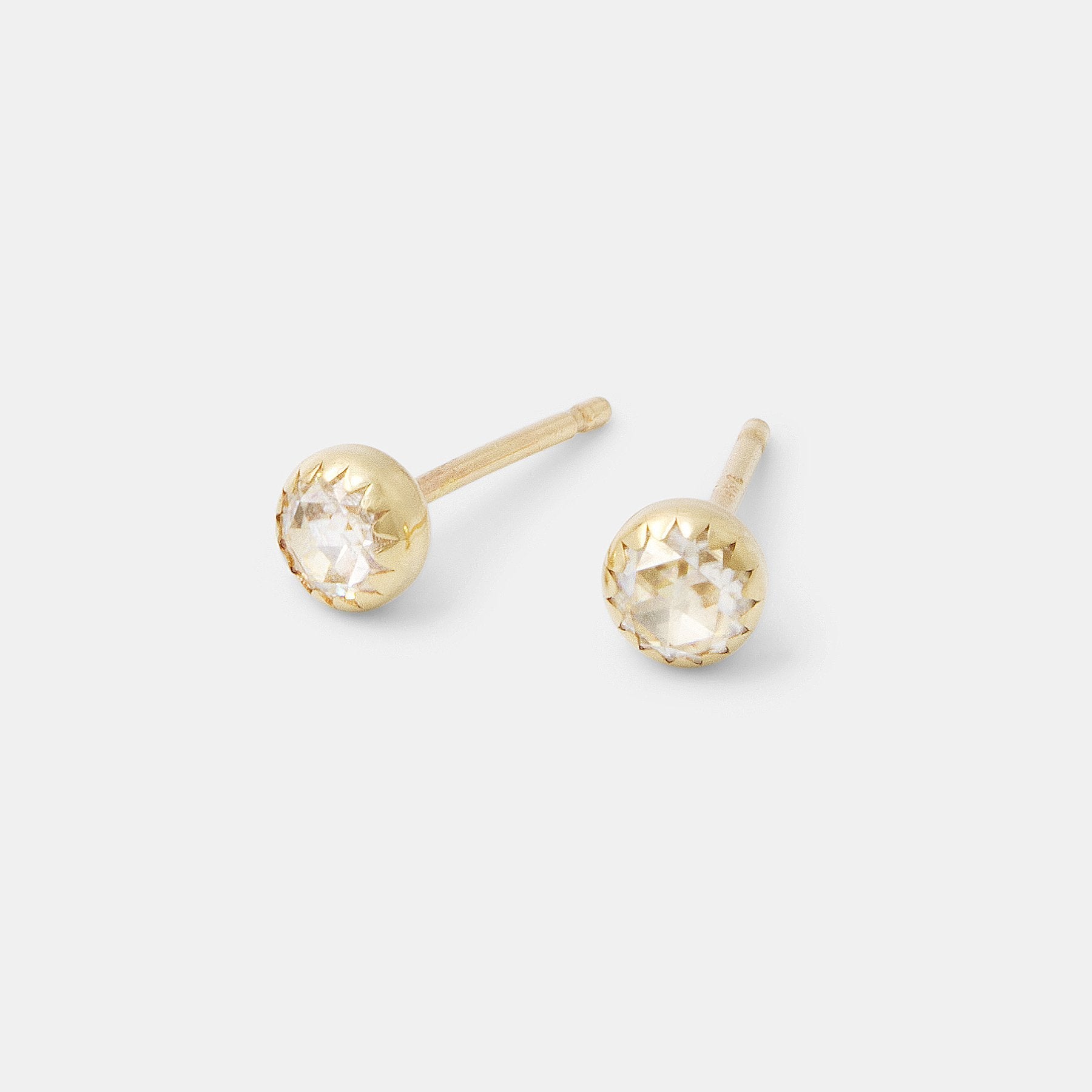 Moissanite & solid gold stud earrings - Simone Walsh Jewellery Australia