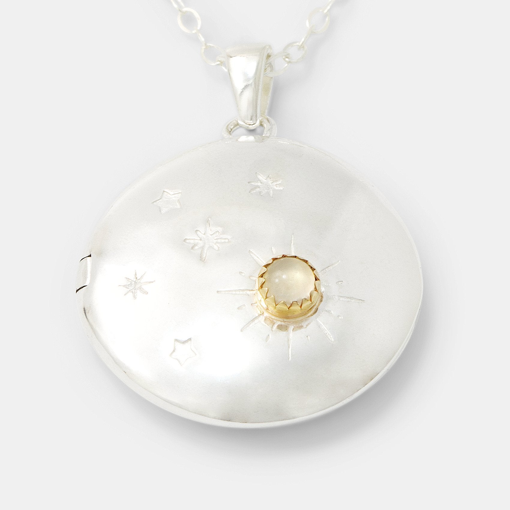 Moon and back locket - Simone Walsh Jewellery Australia