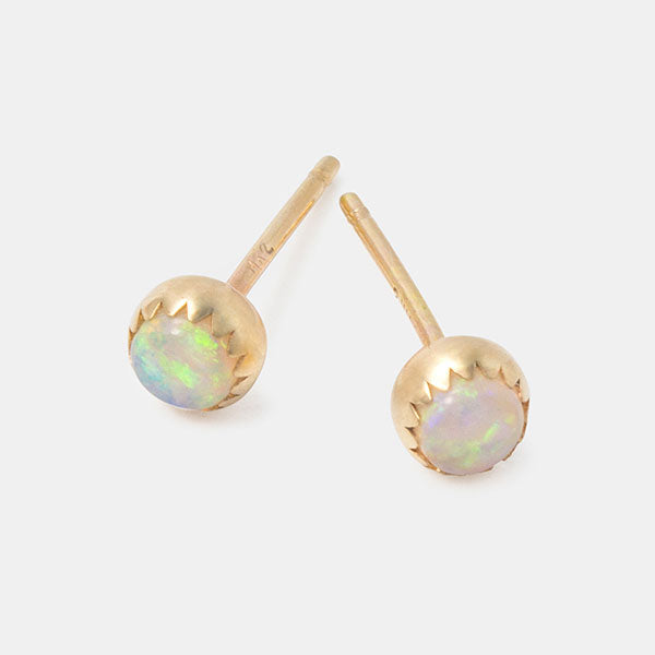 Solid 14ct gold and opal gemstone stud earrings in our Australian jewellery store online.