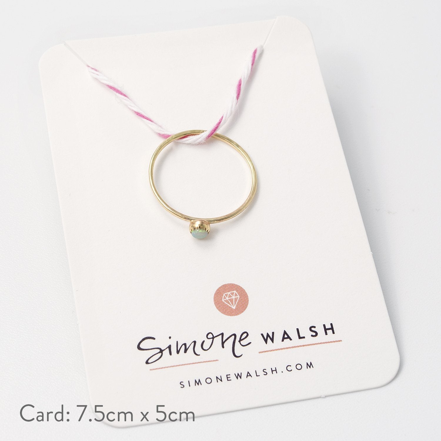 Opal & solid gold stacking ring - Simone Walsh Jewellery Australia