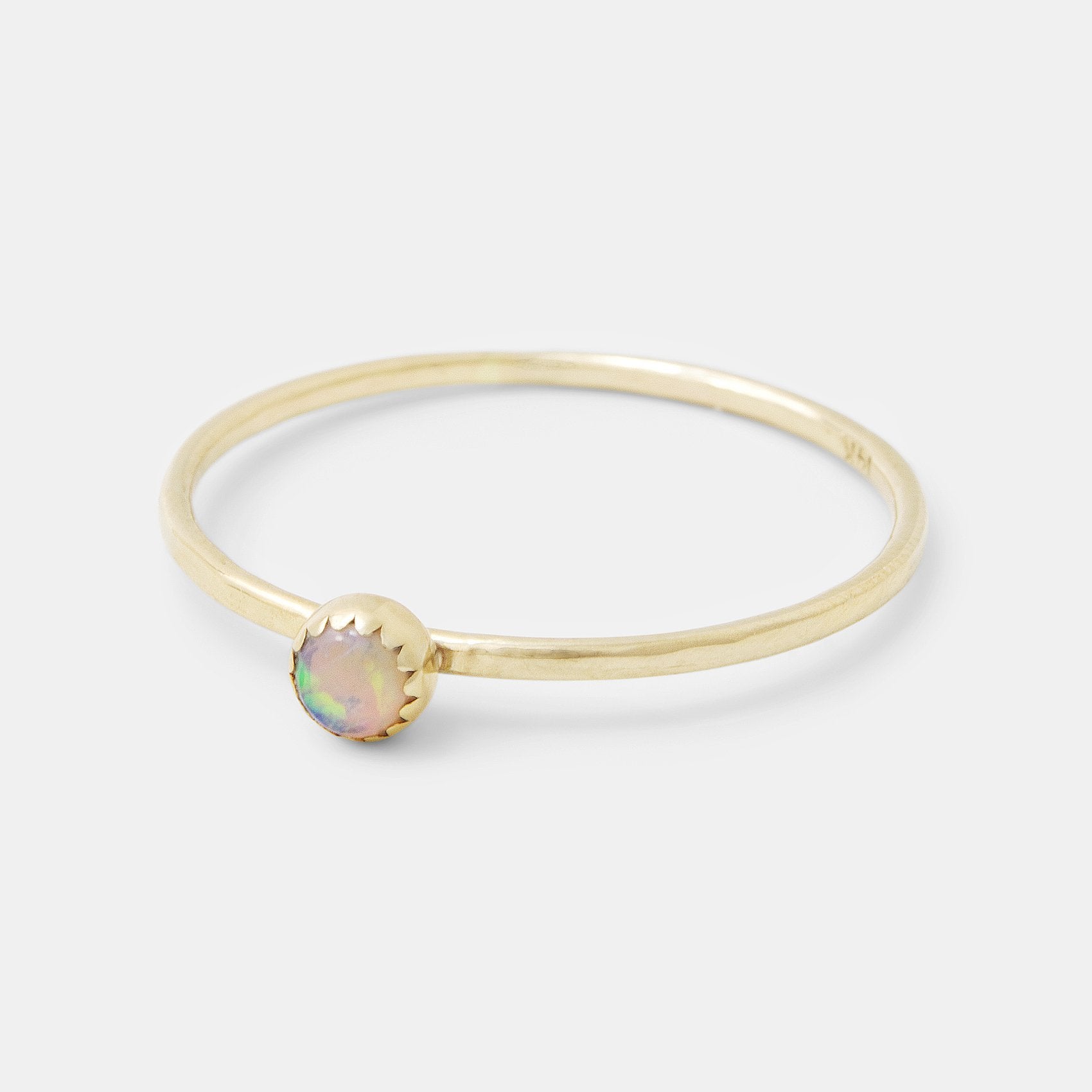 Opal & solid gold stacking ring - Simone Walsh Jewellery Australia
