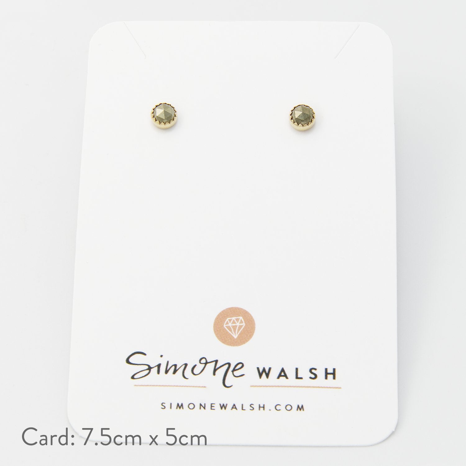 Pyrite & solid gold stud earrings - Simone Walsh Jewellery Australia