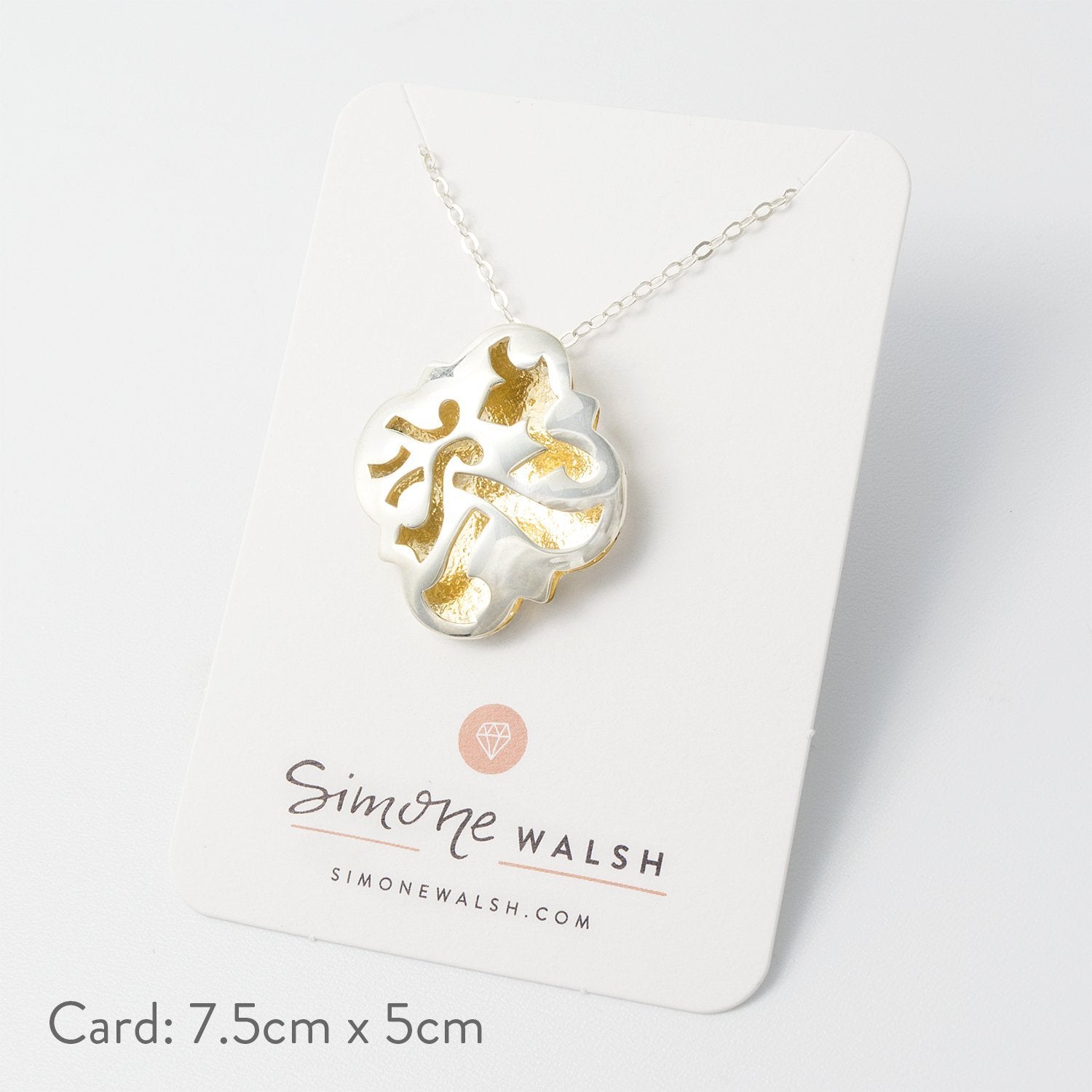 Quatrefoil pendant with gold - Simone Walsh Jewellery Australia