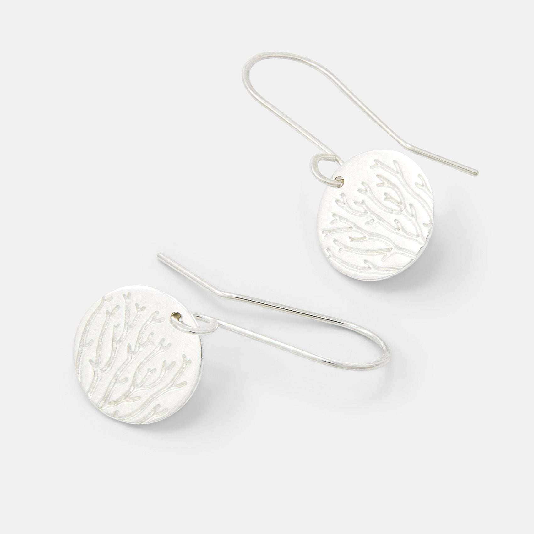 Seagrass texture silver drop earrings - Simone Walsh Jewellery Australia