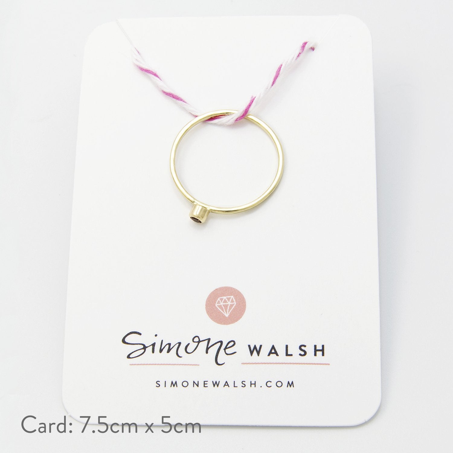 Smoky quartz & solid gold stacking ring - Simone Walsh Jewellery Australia