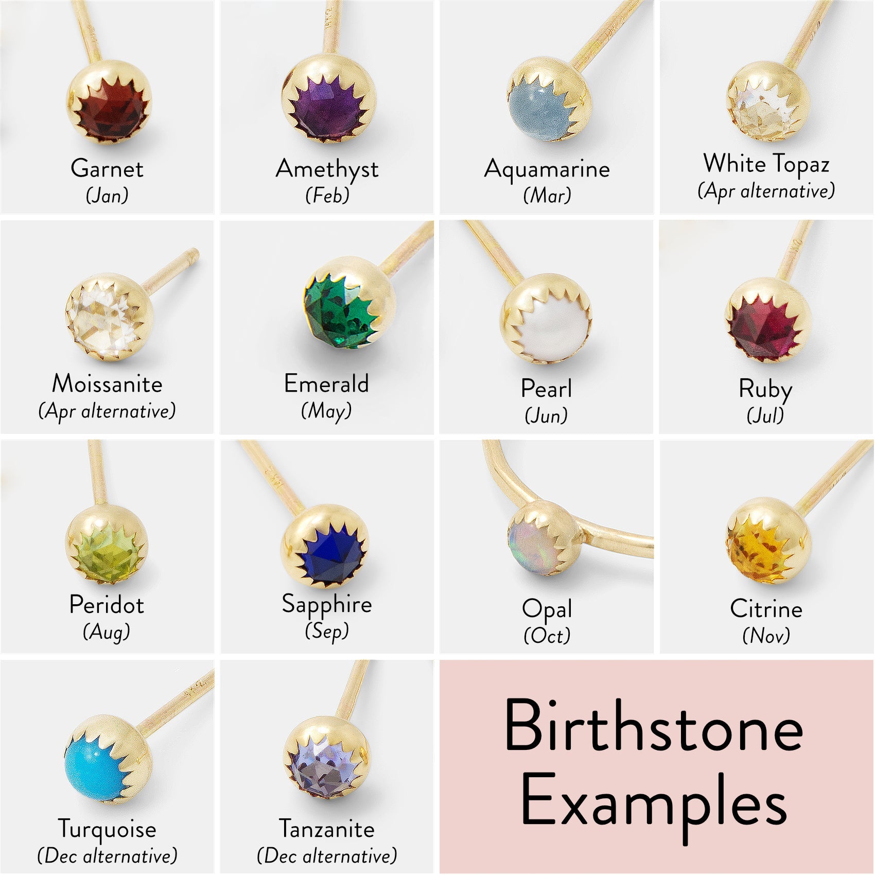 Solid gold birthstone pendant - Simone Walsh Jewellery Australia