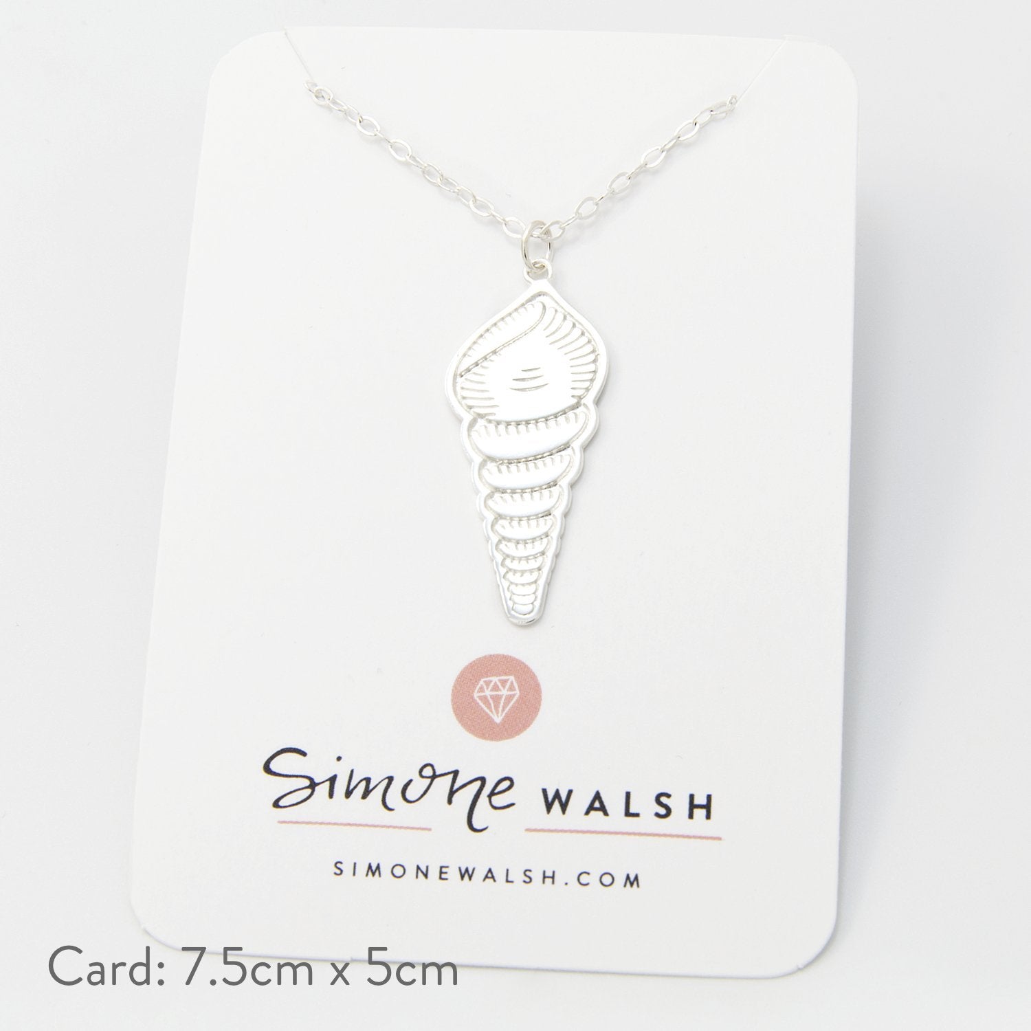 Spiral shell silver pendant necklace - Simone Walsh Jewellery Australia