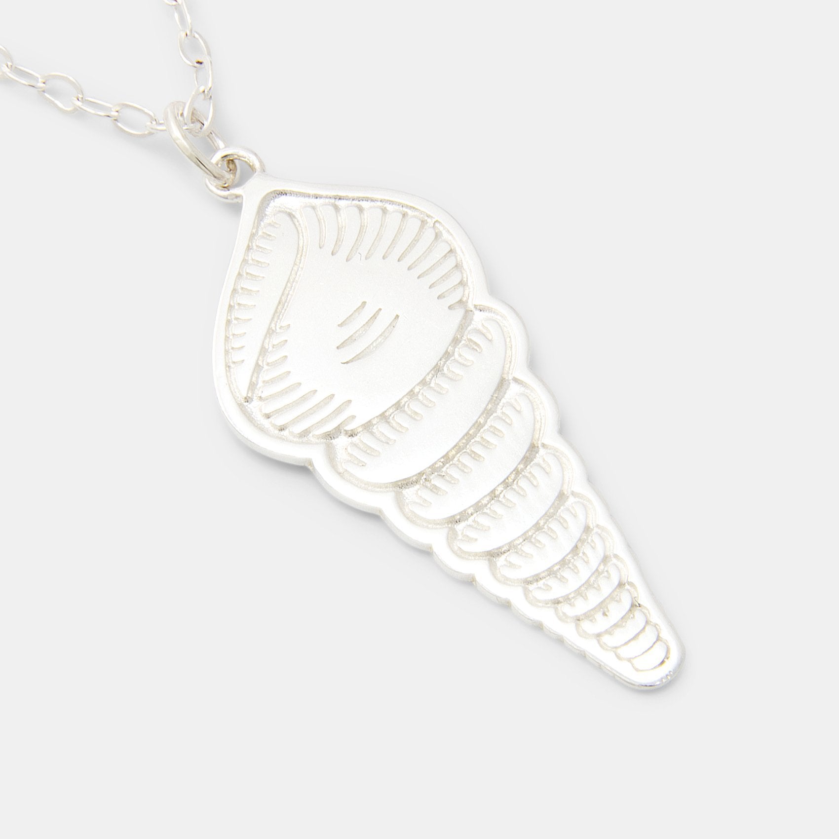 Spiral shell silver pendant necklace - Simone Walsh Jewellery Australia