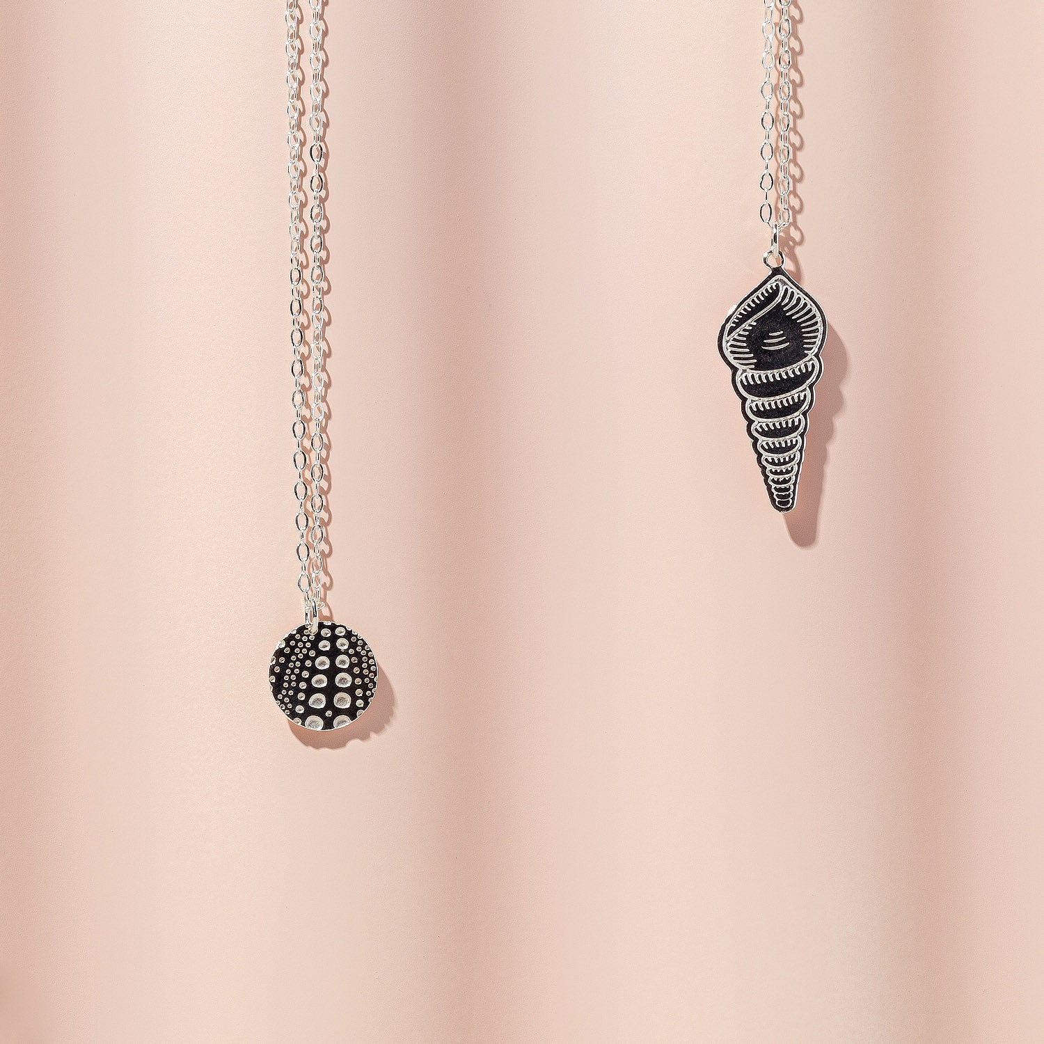 Spiral shell silver pendant necklace - Simone Walsh Jewellery Australia