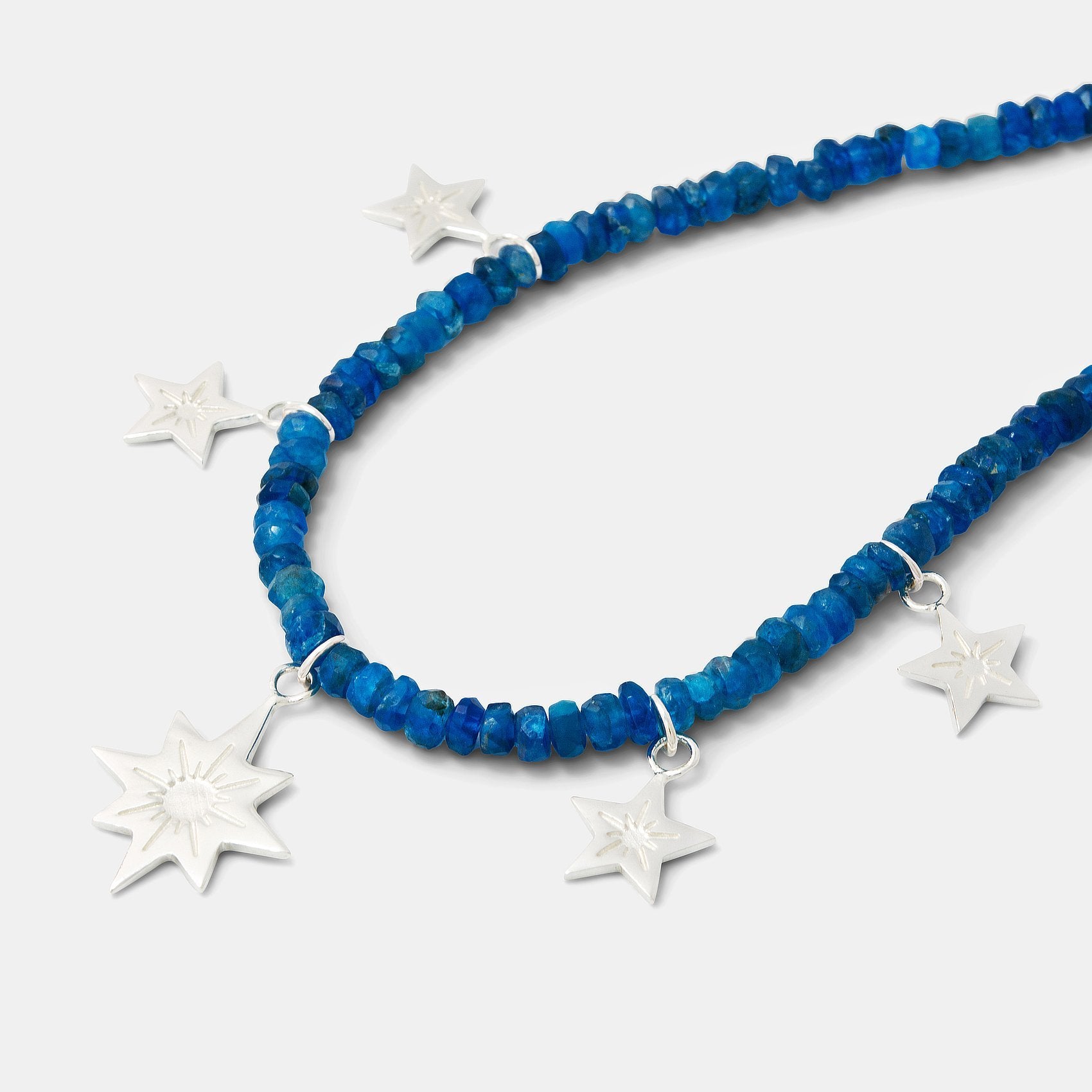 Stars & apatite beaded necklace - Simone Walsh Jewellery Australia