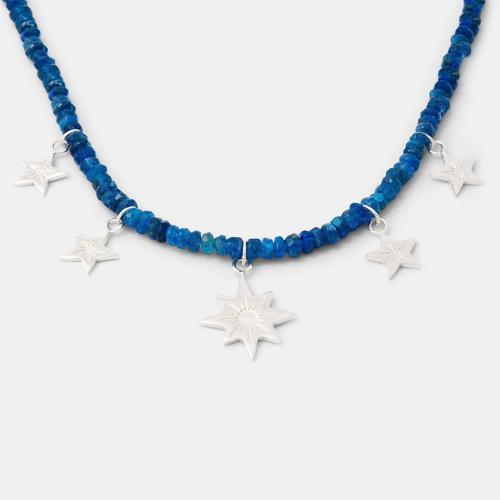 Stars & apatite beaded necklace - Simone Walsh Jewellery Australia