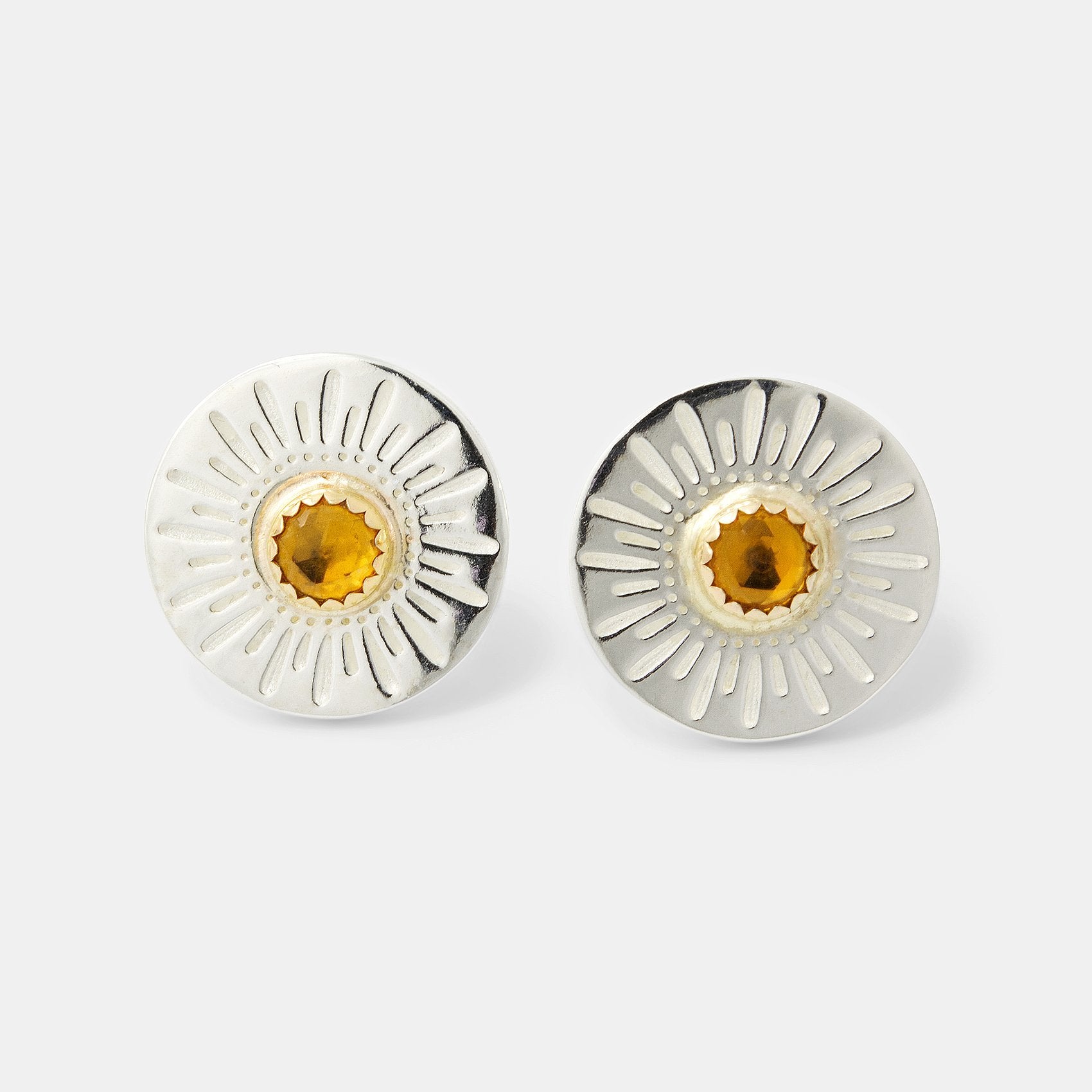 Sunburst & citrine amulet earrings - Simone Walsh Jewellery Australia