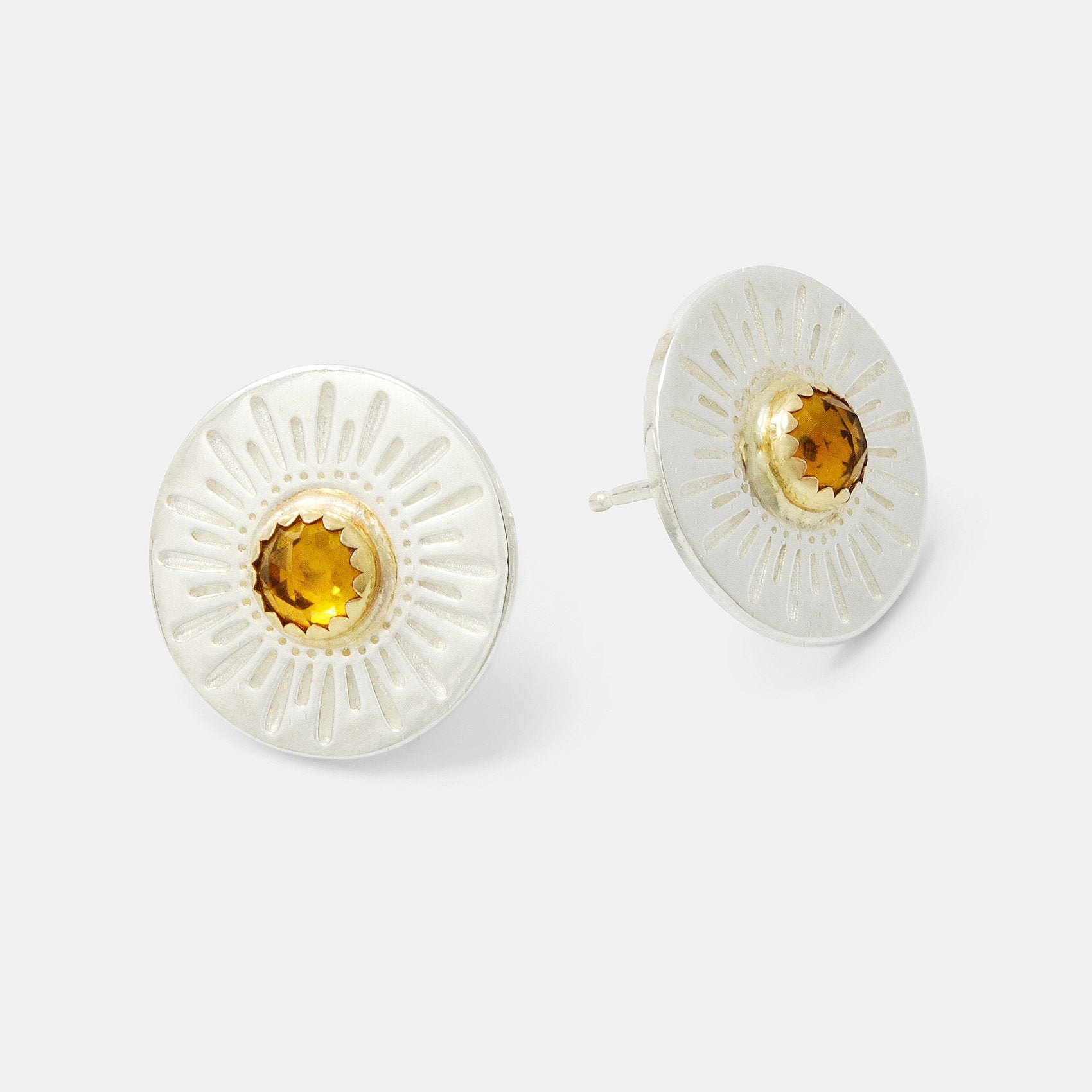 Sunburst & citrine amulet earrings - Simone Walsh Jewellery Australia