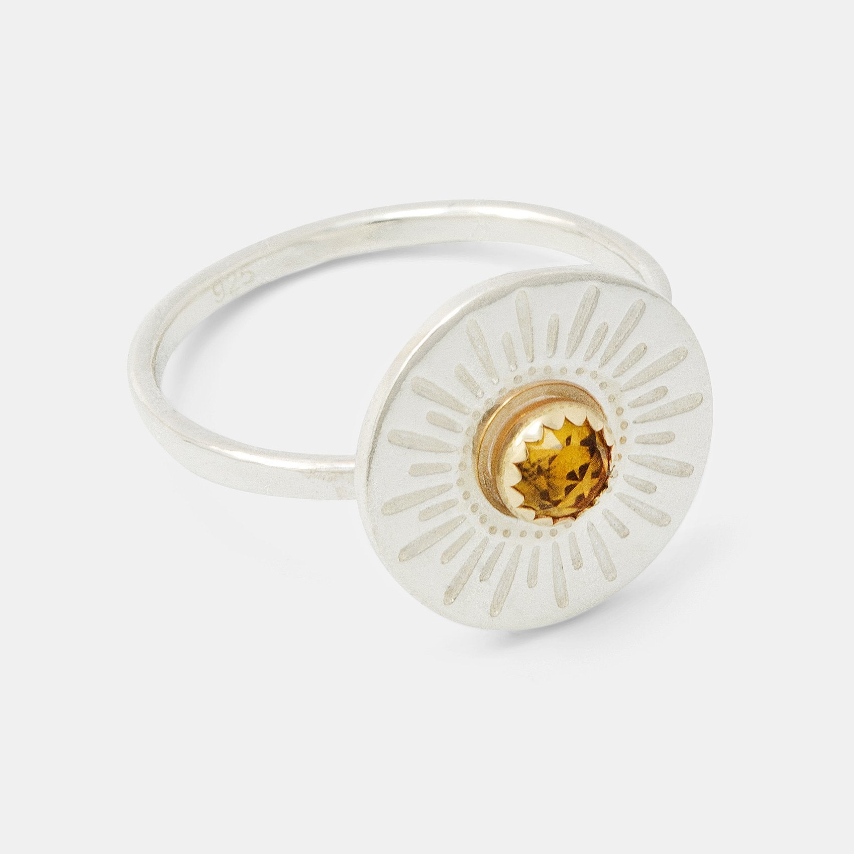 Sunburst & citrine amulet ring - Simone Walsh Jewellery Australia