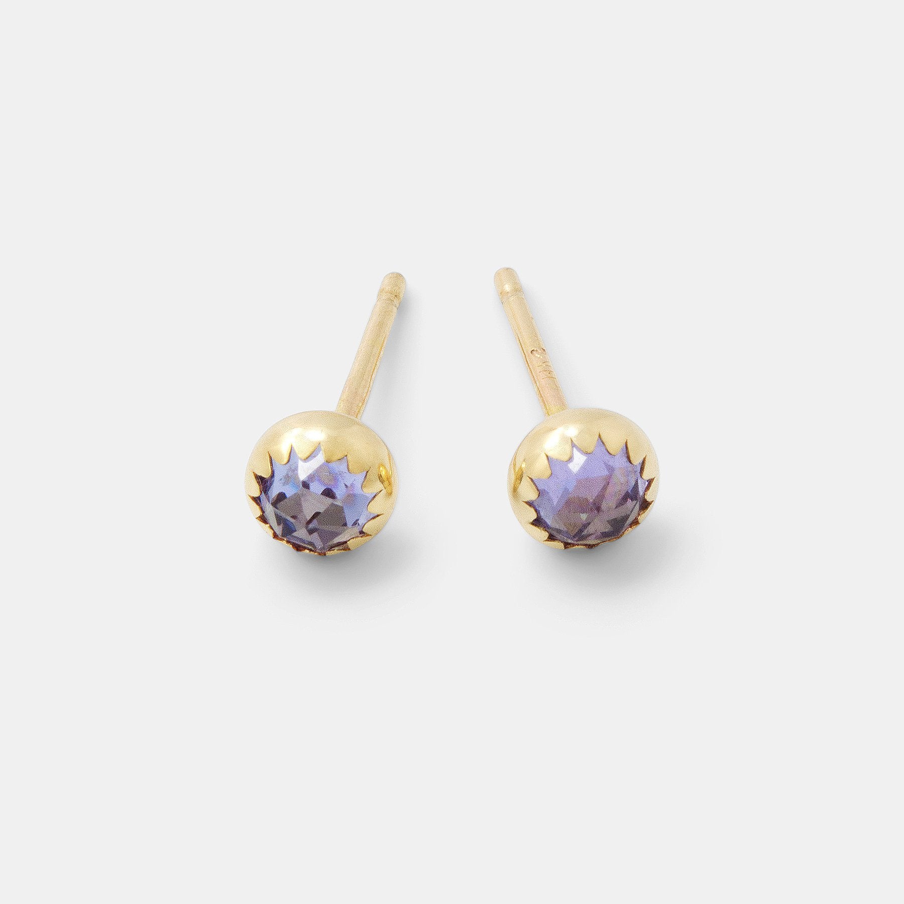 Tanzanite & gold stud earrings - Simone Walsh Jewellery Australia