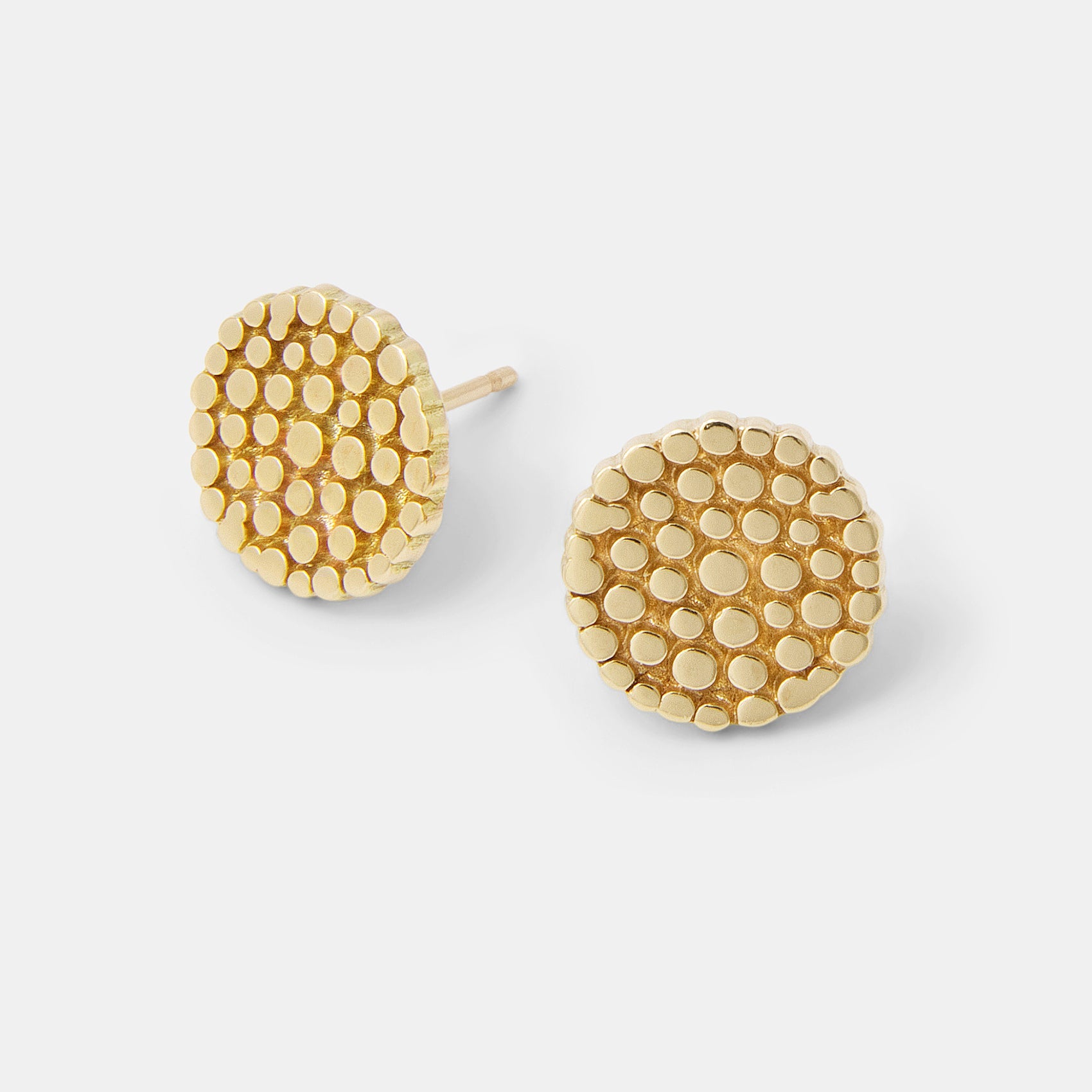 Wattle blossom solid gold stud earrings - Simone Walsh Jewellery Australia