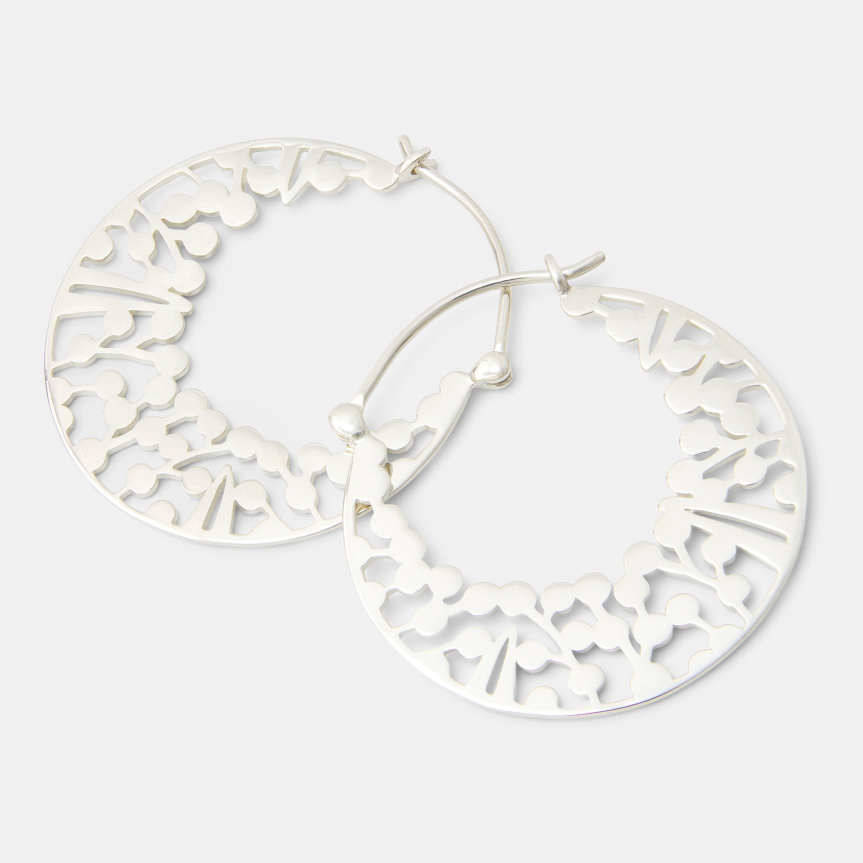 Wattle Wreath Silver Hoop Earrings - Simone Walsh Jewellery Australia